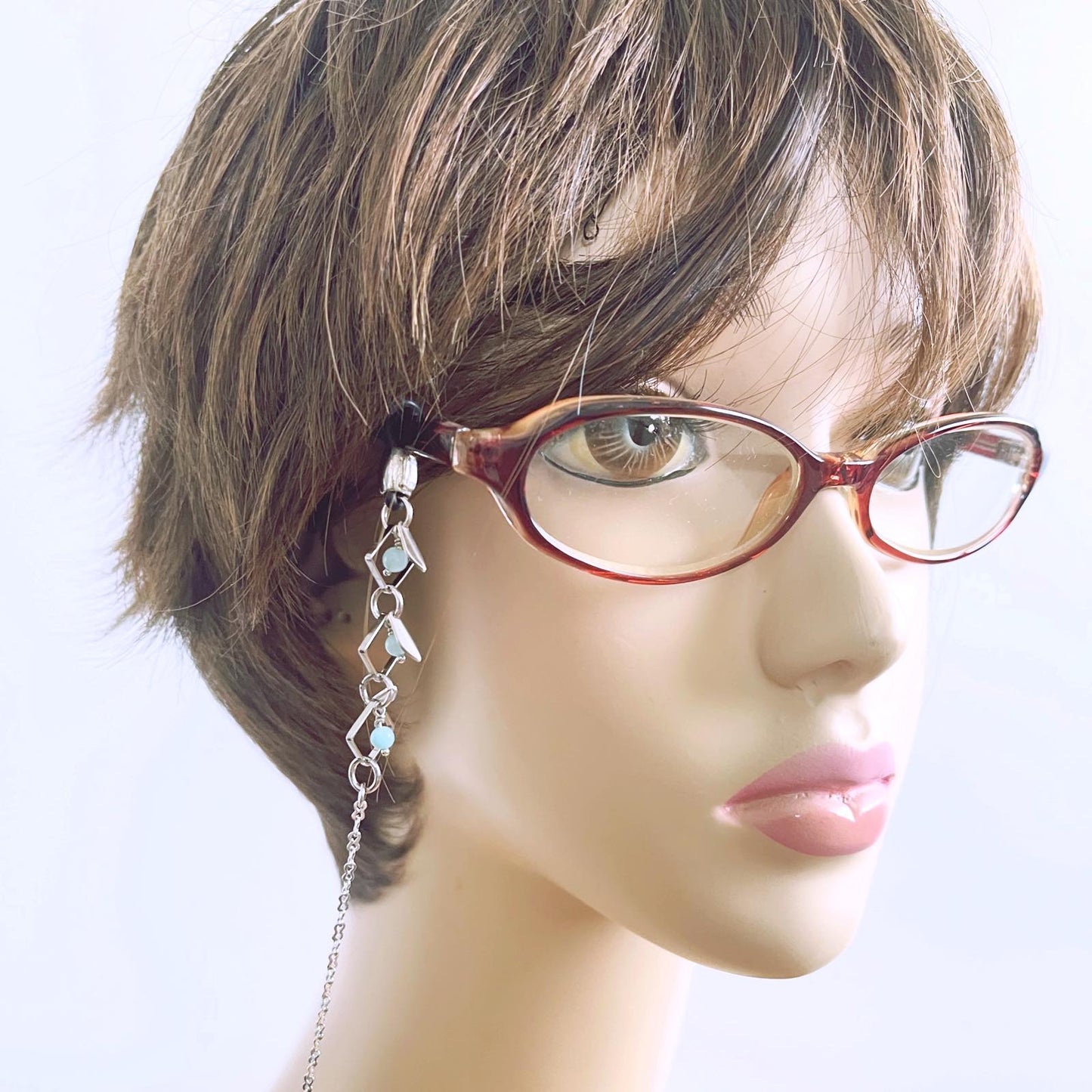 Glasses Chain Kanoko Light Blue Rhodium TAMARUSAN