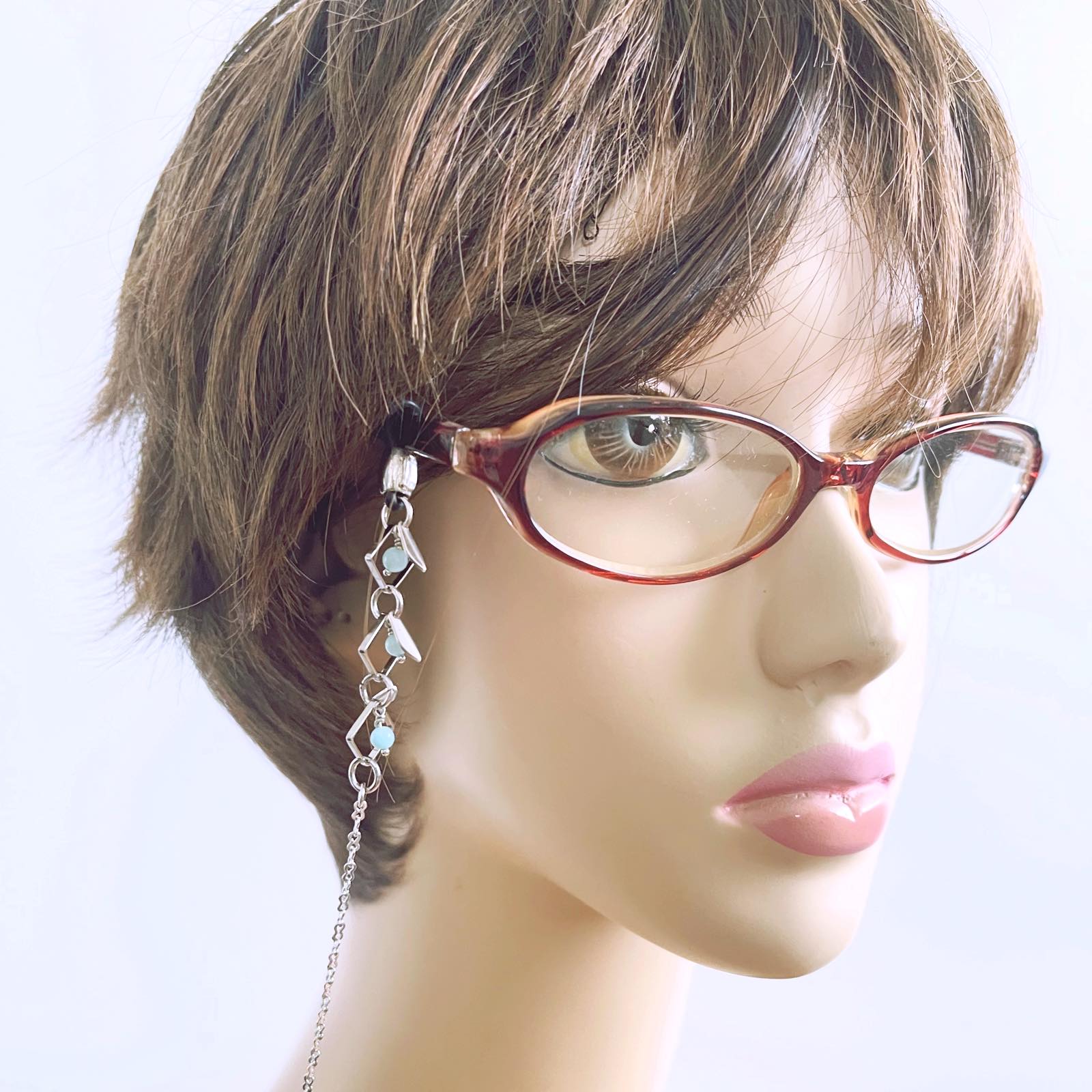 Glasses Chain Kanoko Light Blue Rhodium TAMARUSAN