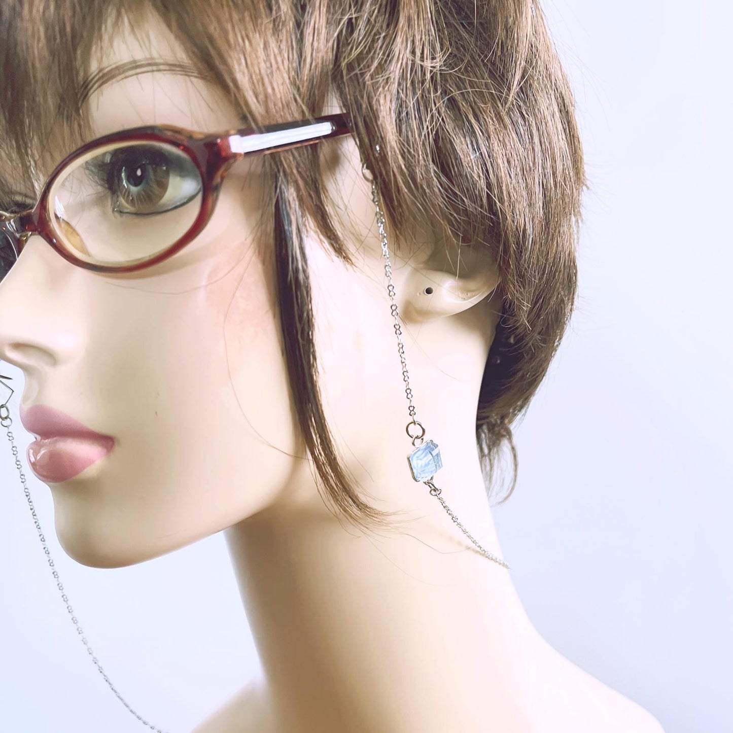 Glasses Chain Kanoko Light Blue Rhodium TAMARUSAN