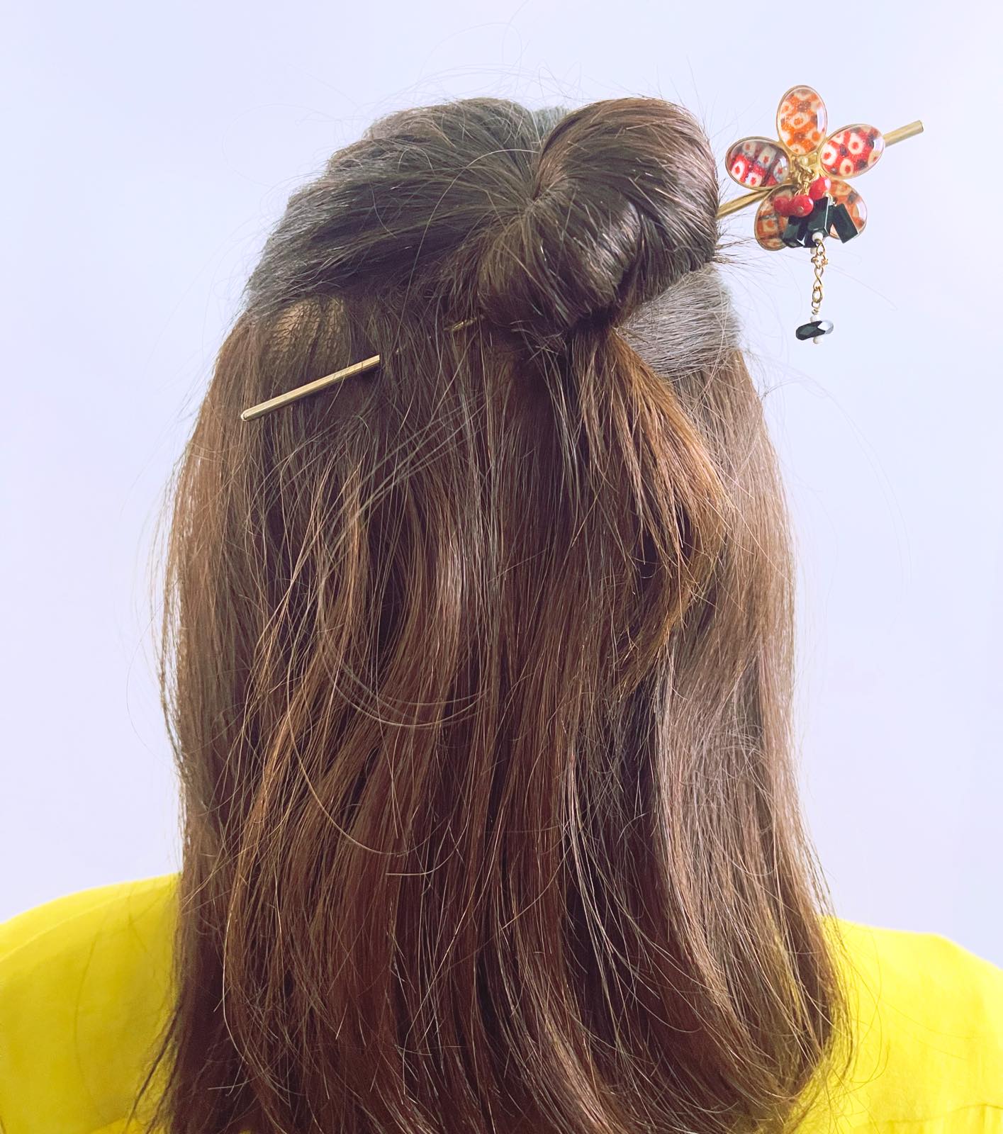 Kanzashi Japanese Pattern Kanoko Orange Gold TAMARUSAN