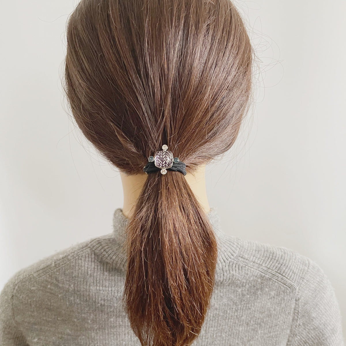 Hair Tie Small Herringbone Silver Glitter TAMARUSAN