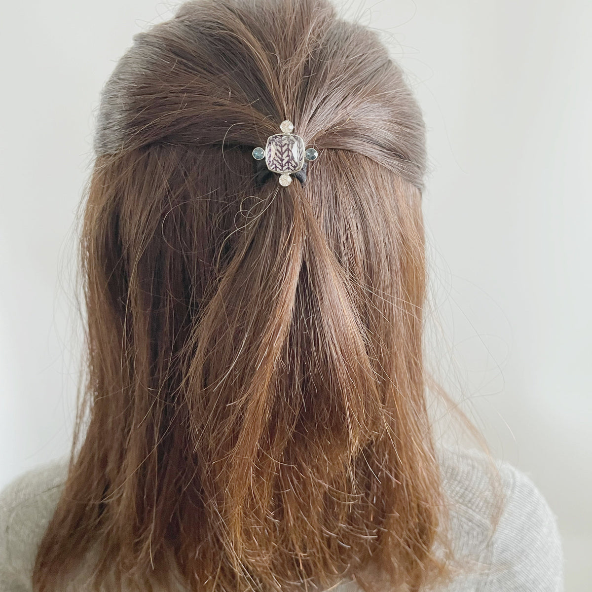 Hair Tie Small Herringbone Silver Glitter TAMARUSAN