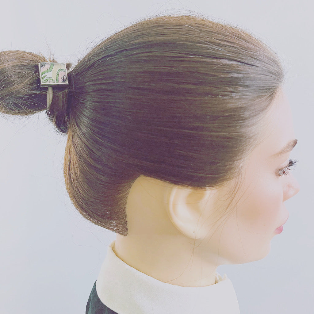 Simple Hair Elastic Lemon Pink Square TAMARUSAN