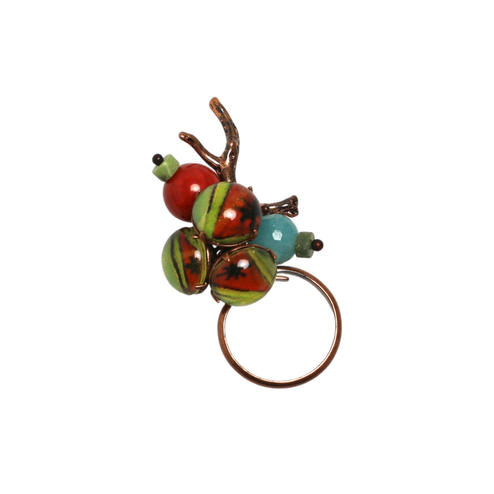 Ring Red Blue Lemon Free Size TAMARUSAN