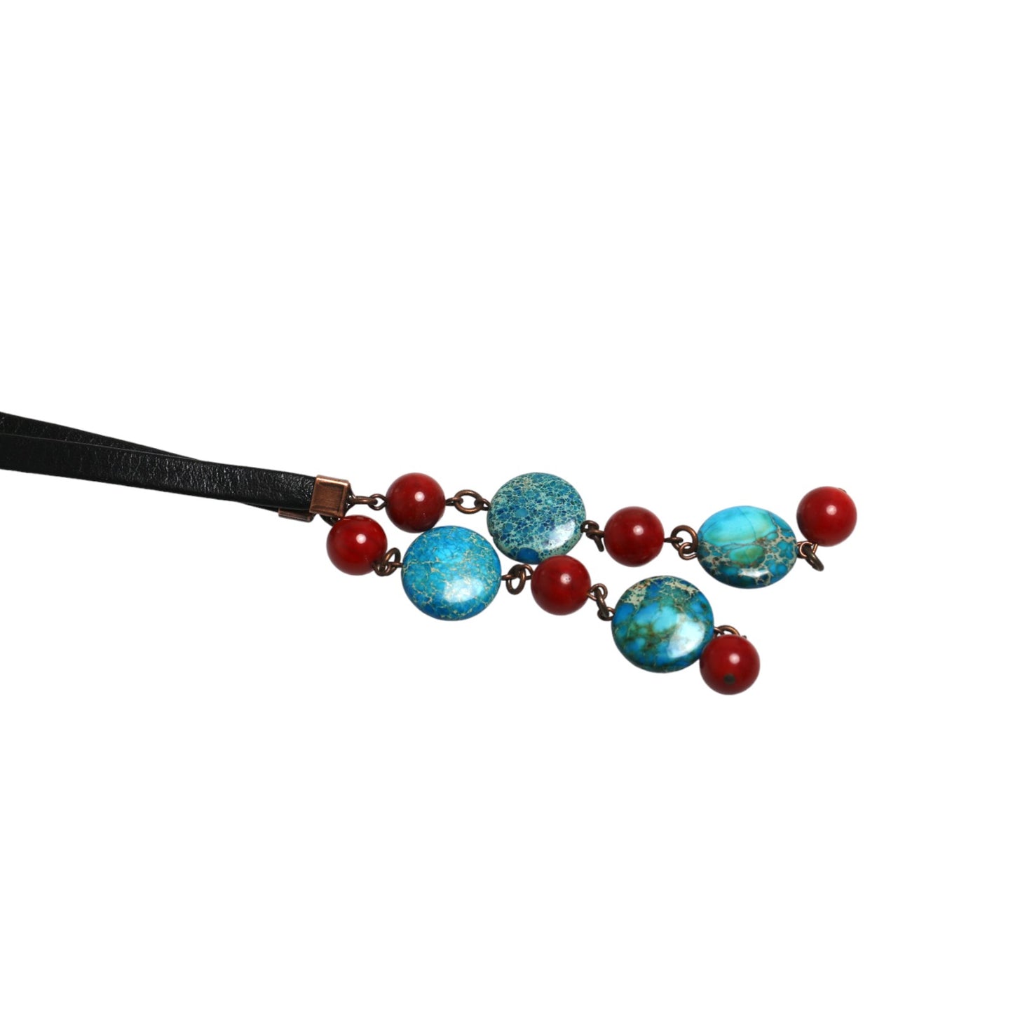 Butterfly Bolo Tie Blue Red Leather TAMARUSAN