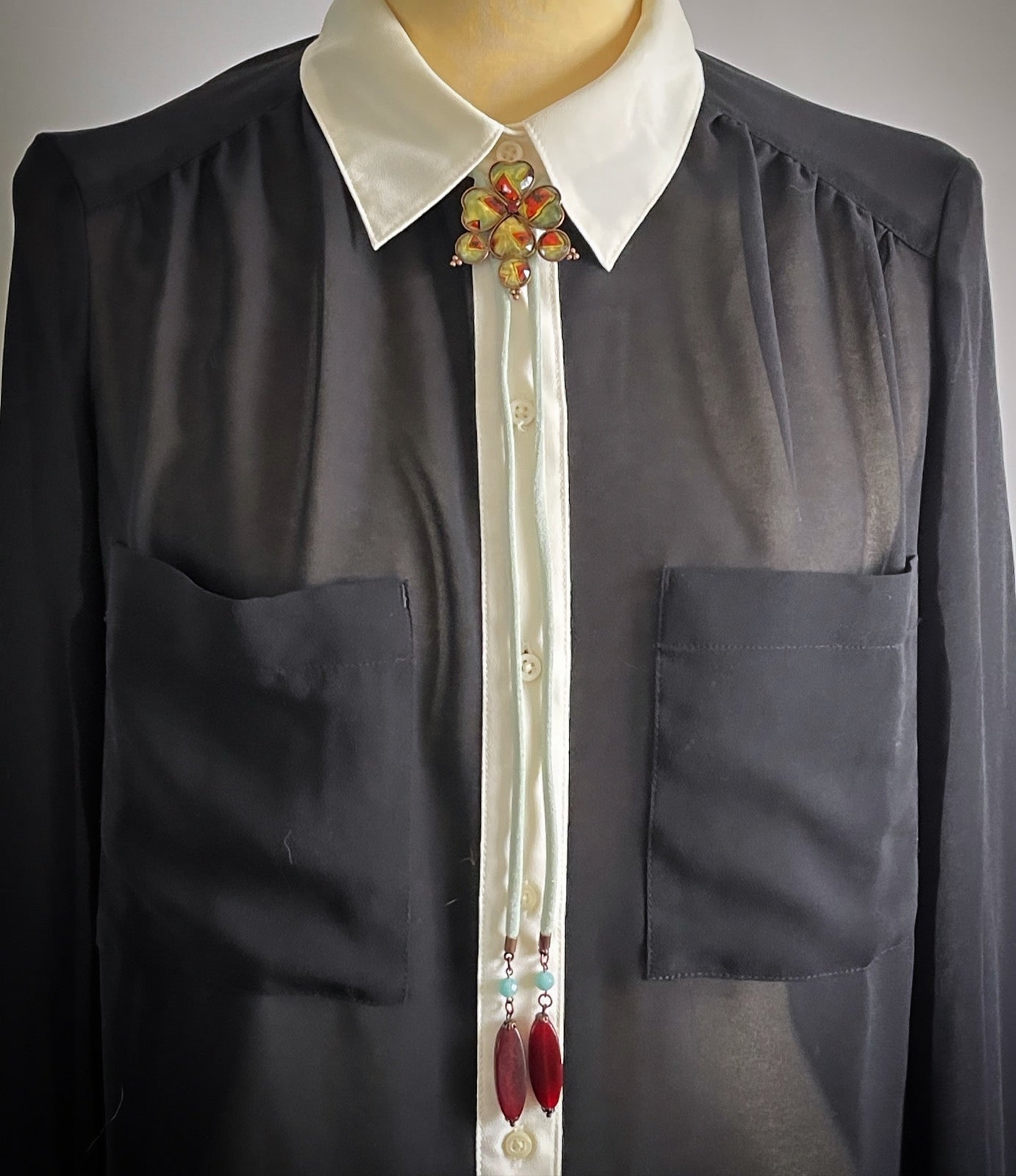 Bolo Tie Blue Lemon Horn TAMARUSAN