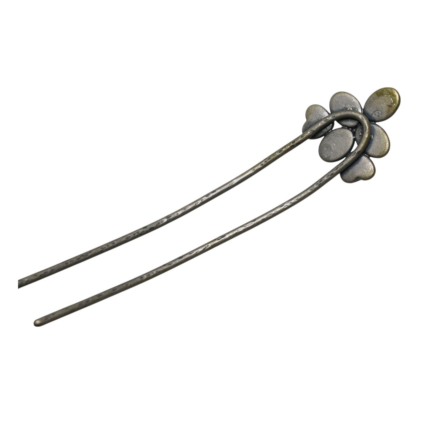 Double Prong Hair Stick Blue Resin Antique Style TAMARUSAN