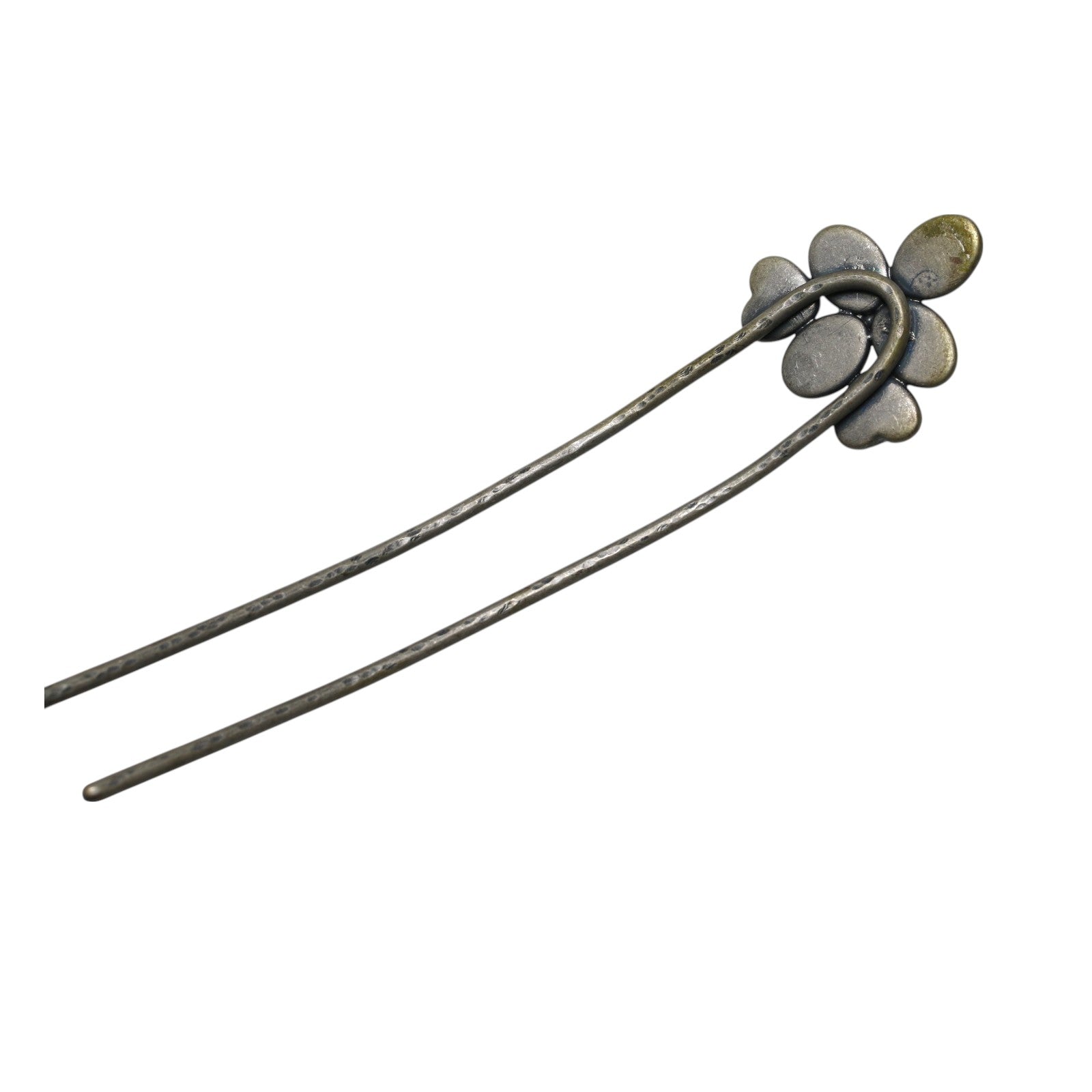 Double Prong Hair Stick Blue Resin Antique Style TAMARUSAN