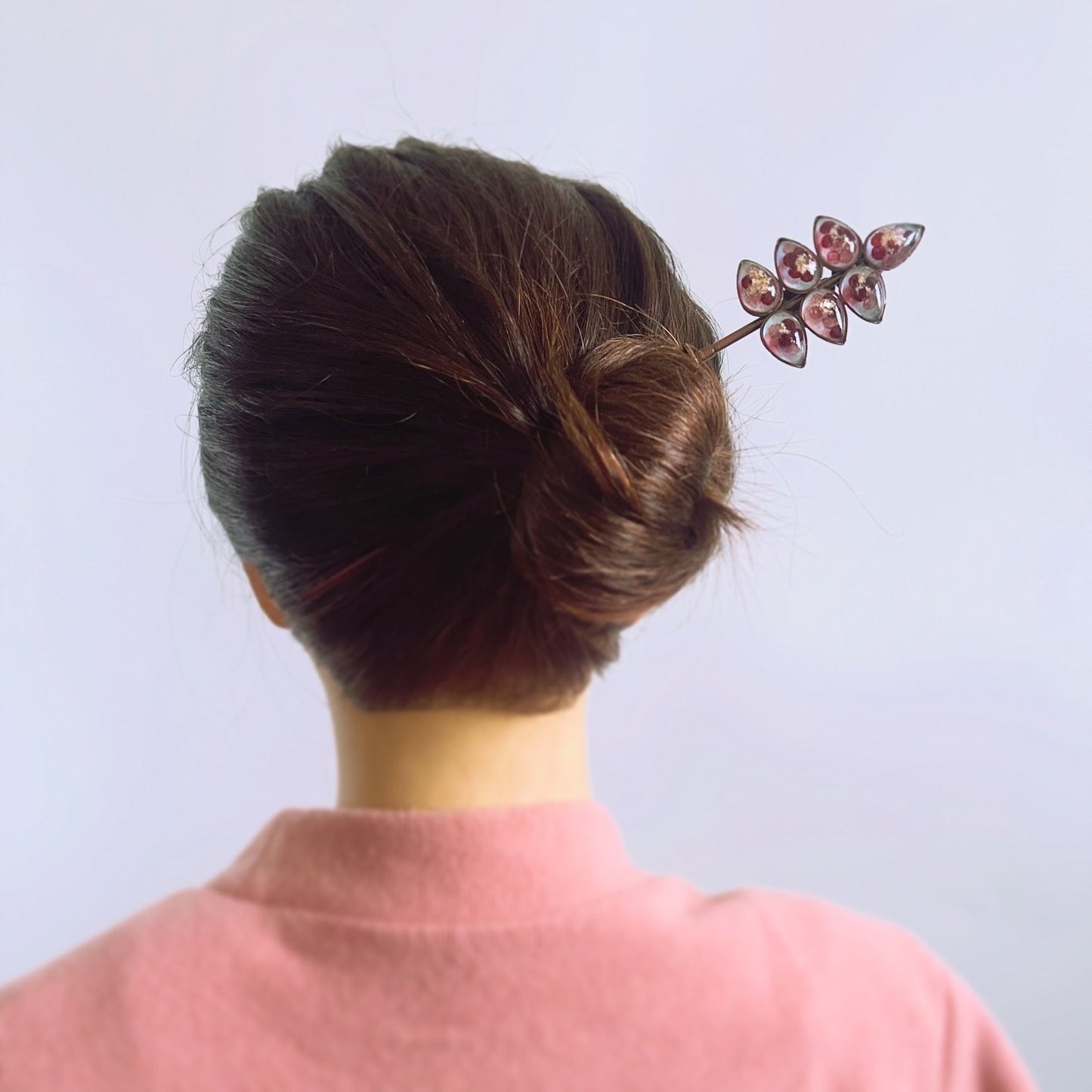 Pink Wooden Changeable Kanzashi Hairpin TAMARUSAN