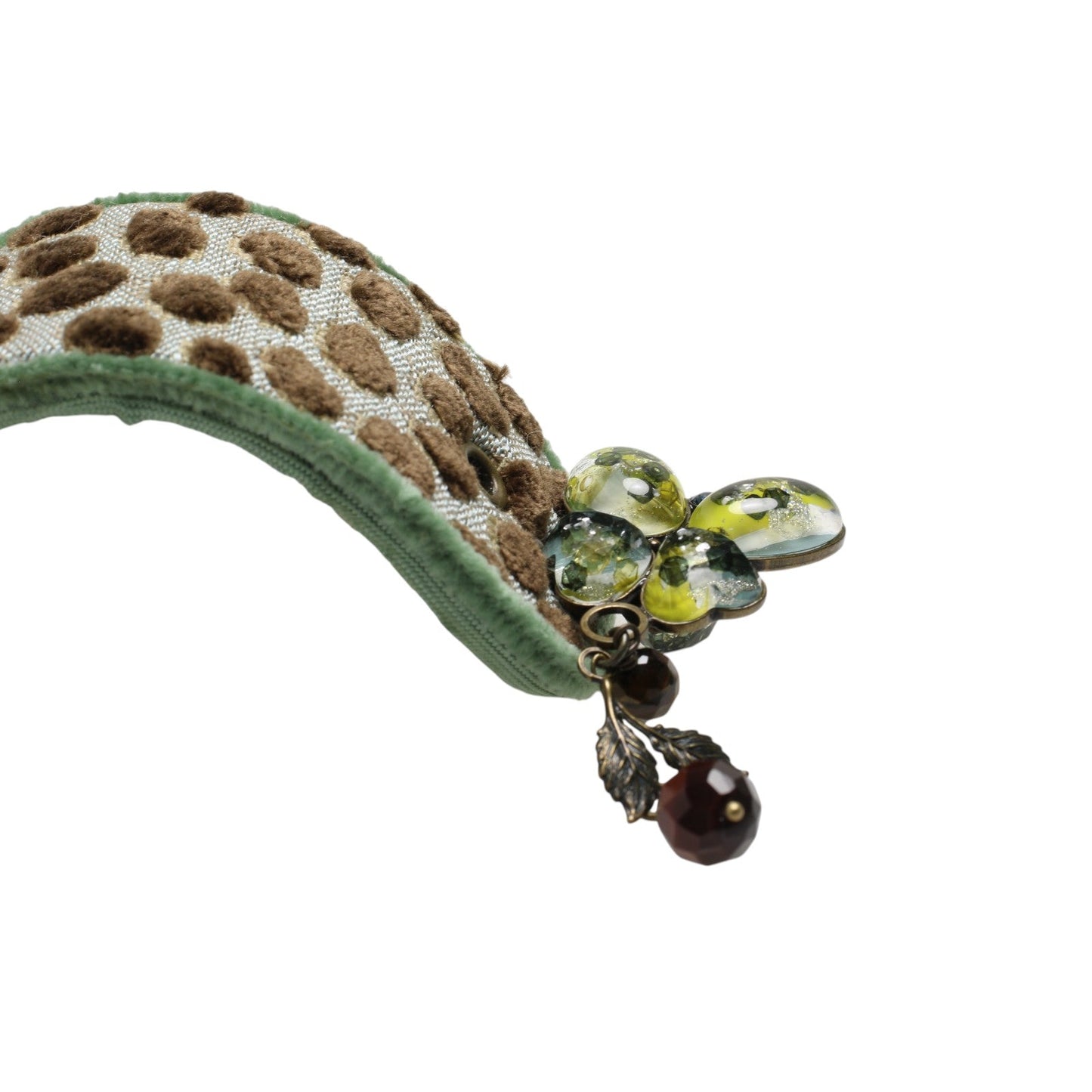 Kanzashi Barrette Butterfly Green Cloth TAMARUSAN