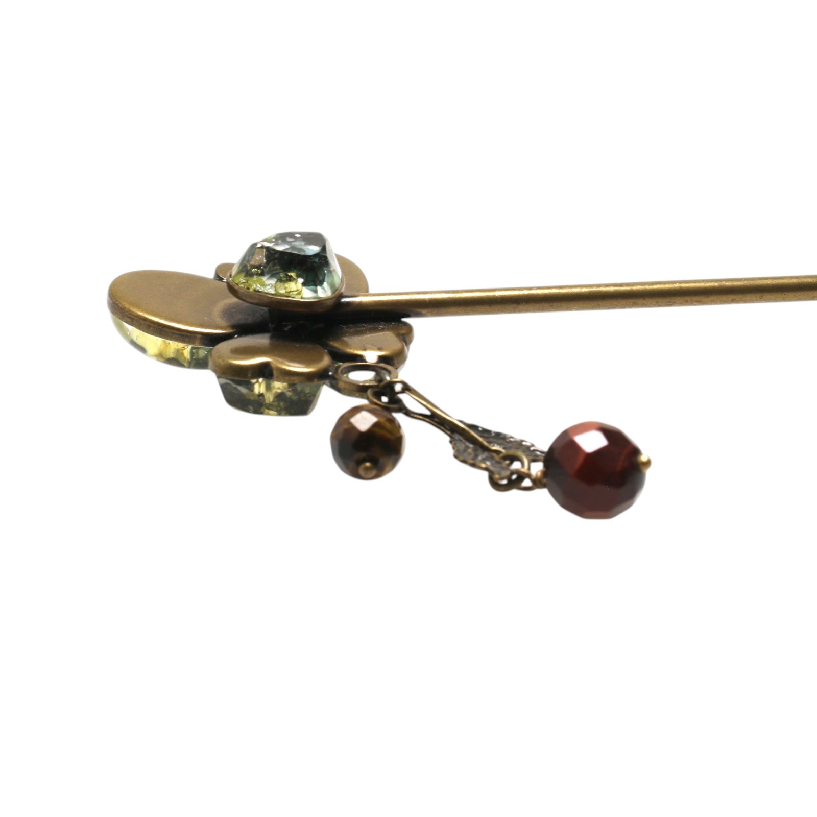 Kanzashi Barrette Butterfly Green Cloth TAMARUSAN