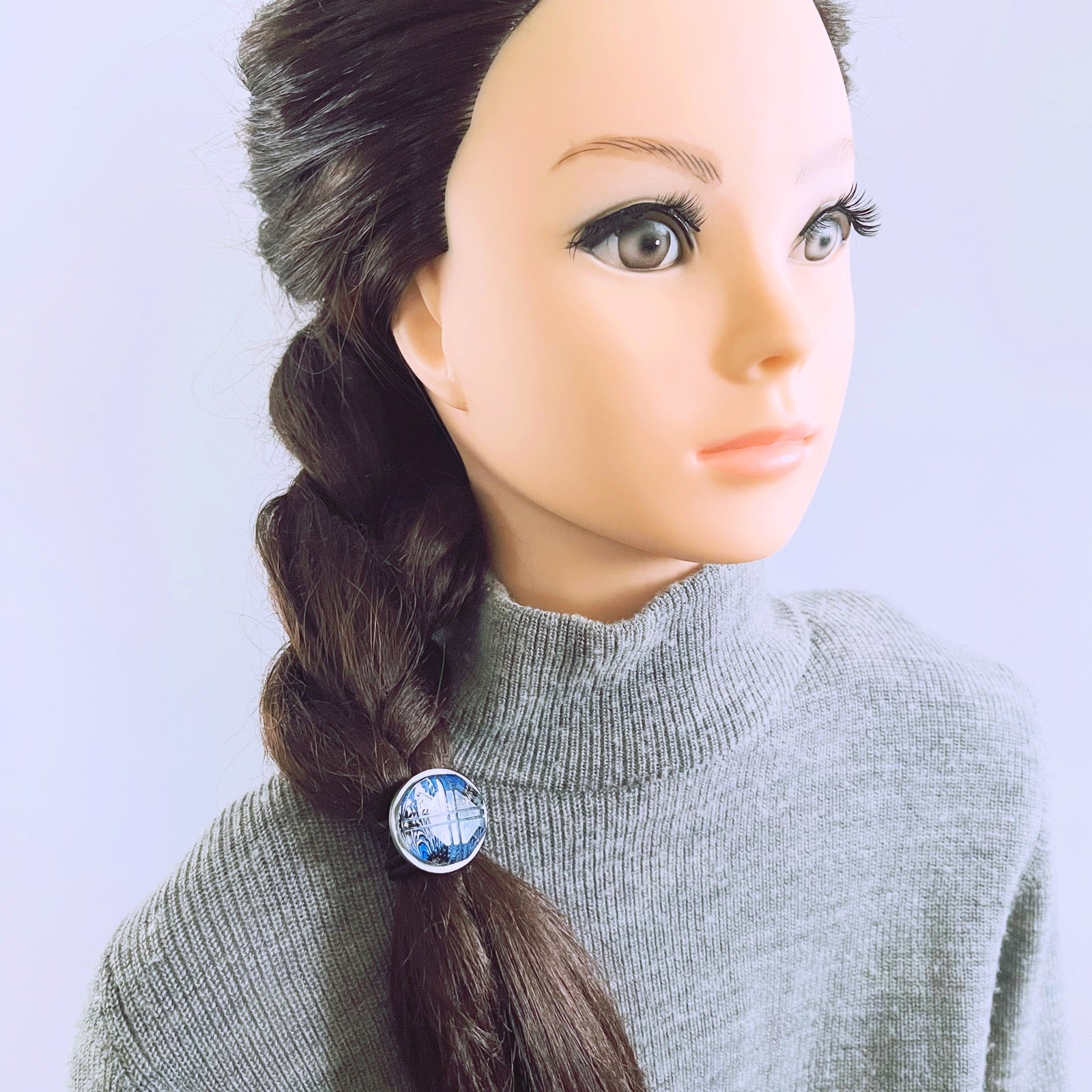 Simple Hair Elastic Blue Marble TAMARUSAN