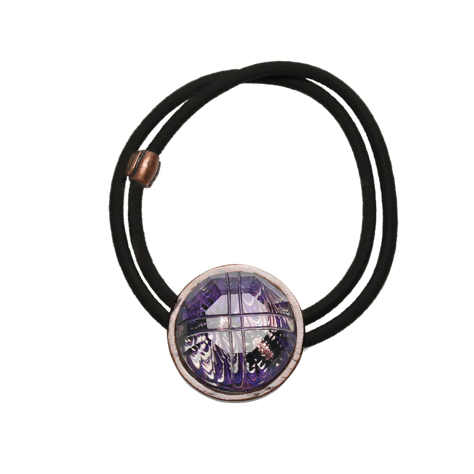 Simple Hair Elastic Purple Marble Handmade TAMARUSAN