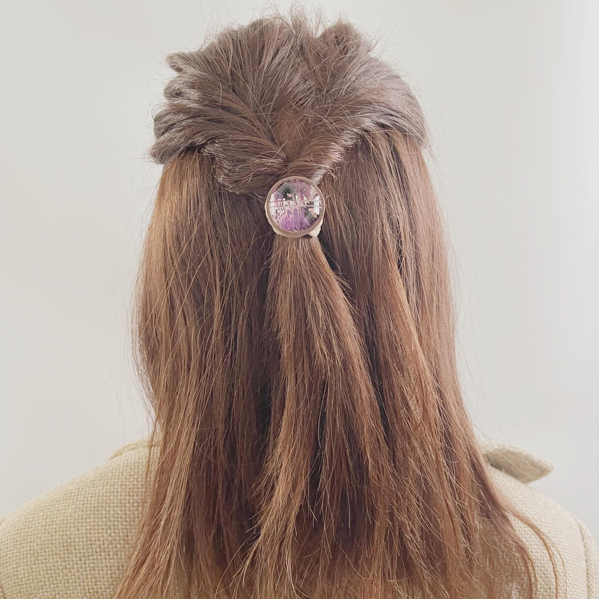 Simple Hair Elastic Purple Marble Handmade TAMARUSAN