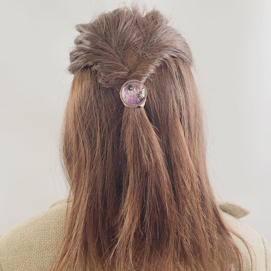 Simple Hair Elastic Purple Marble Handmade TAMARUSAN