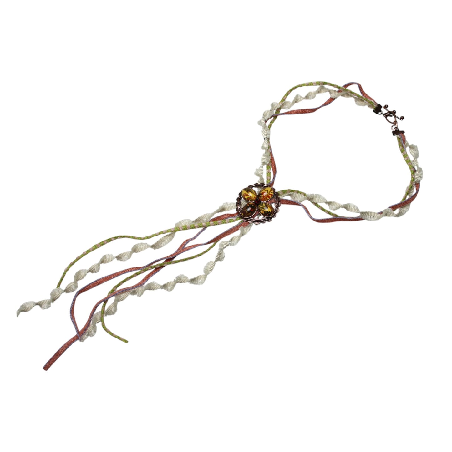 Ribbon Bolo Tie Red Marble TAMARUSAN