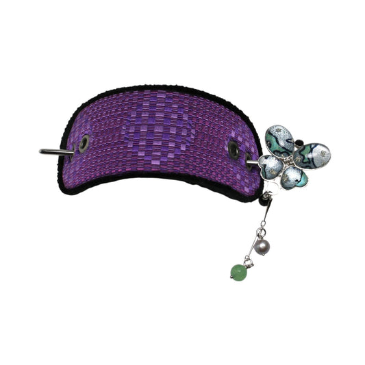 Kanzashi Barrette Butterfly Green Cloth TAMARUSAN