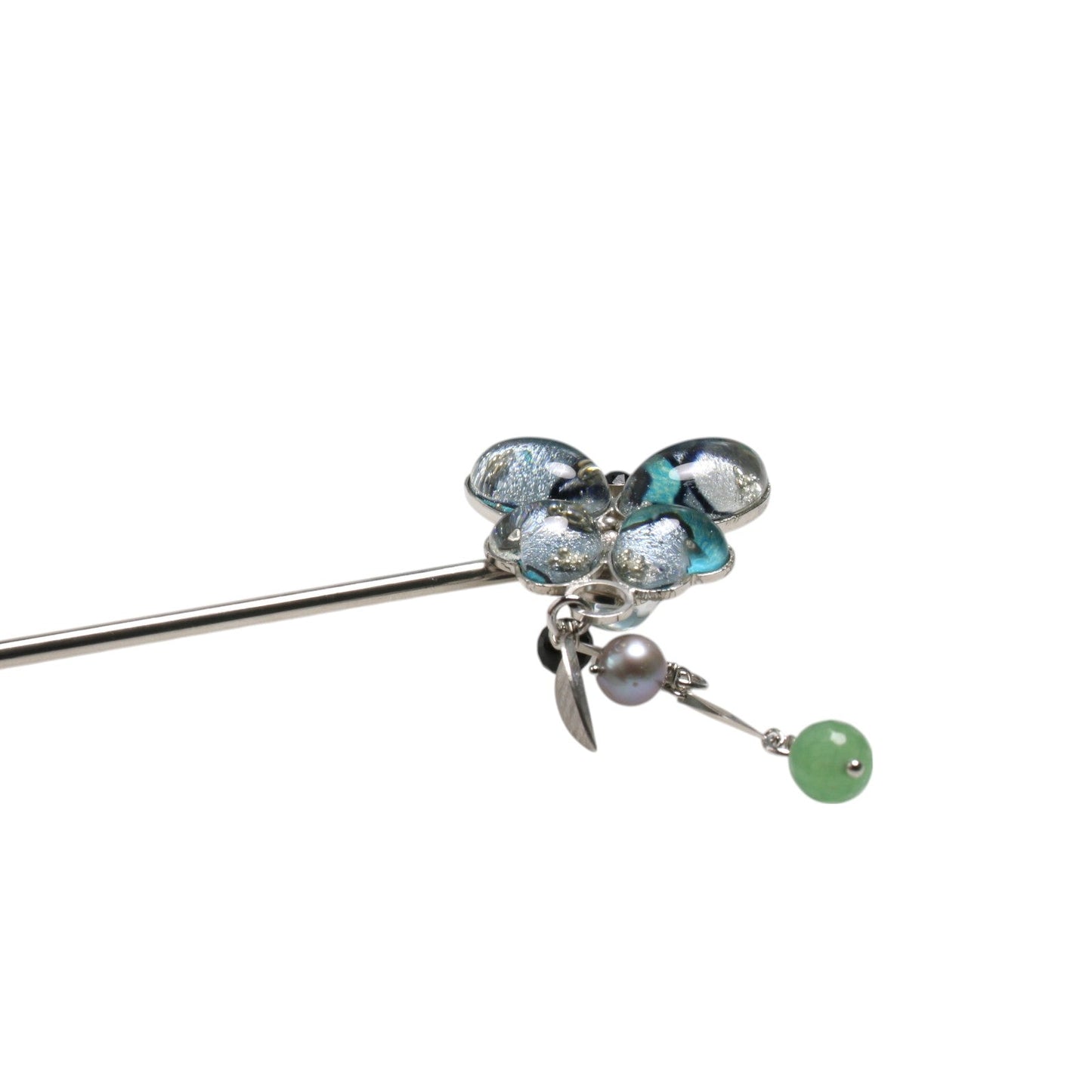 Kanzashi Barrette Butterfly Green Cloth TAMARUSAN