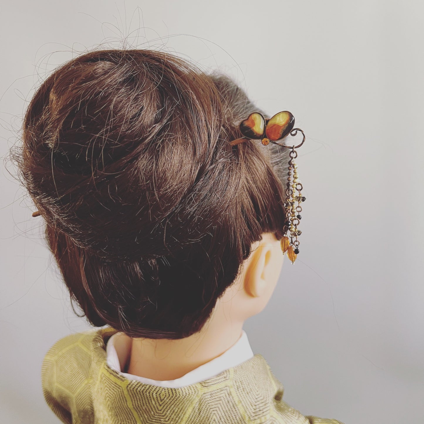 Hair Stick Brown Butterfly Citrine TAMARUSAN