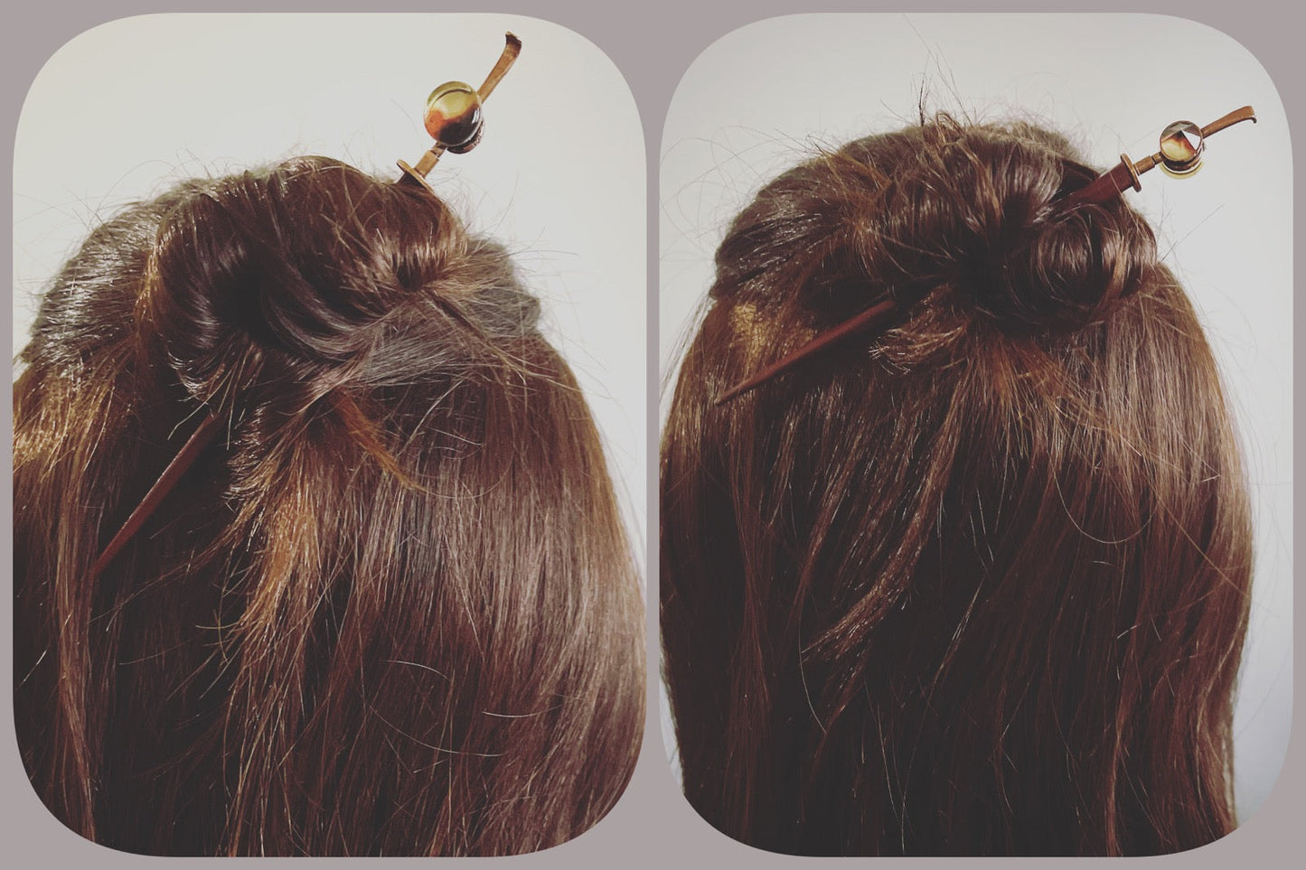 Changeable Ornament Hairpin Calico Cat Brown TAMARUSAN
