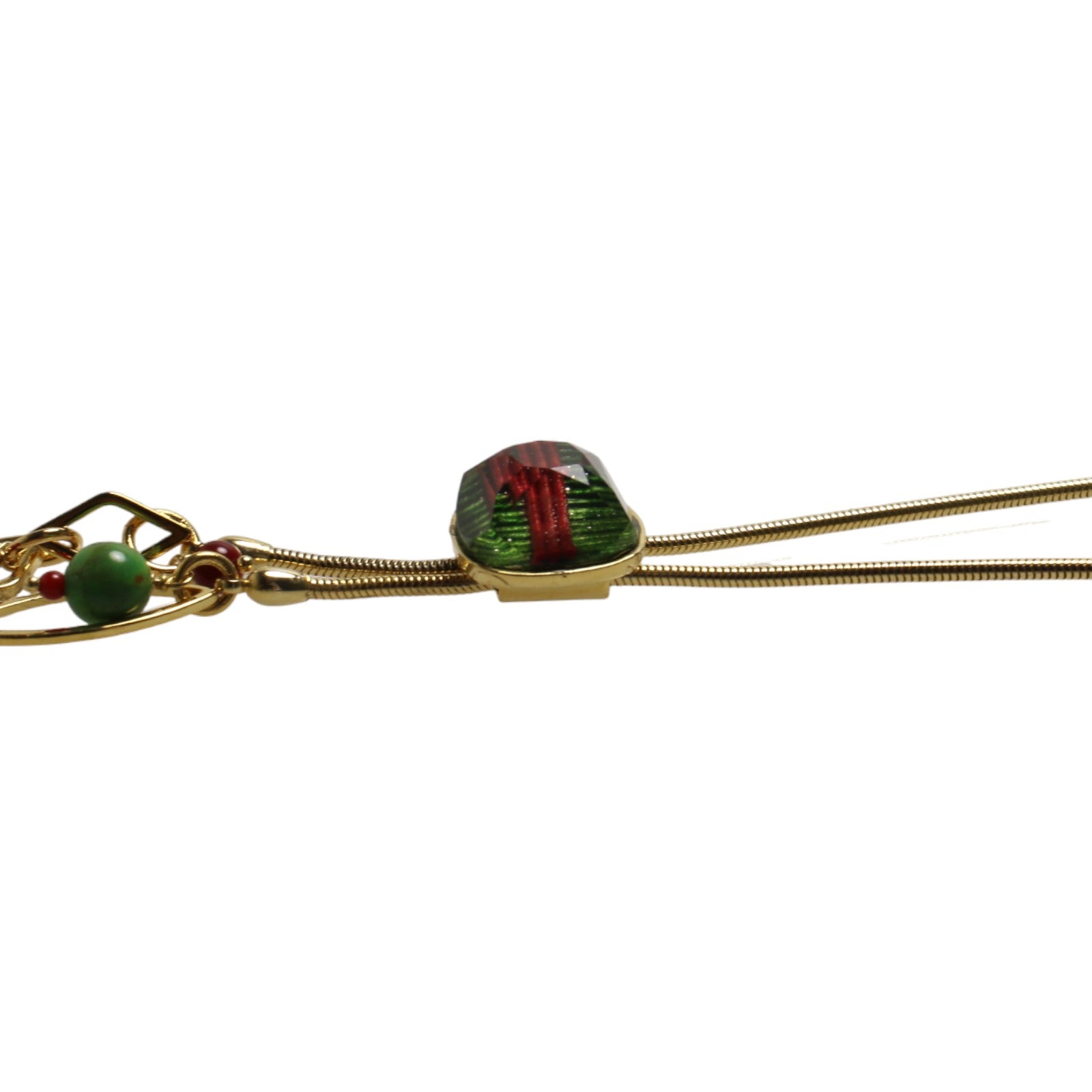 Bracelet Gold Chain Mizuhiki Green TAMARUSAN