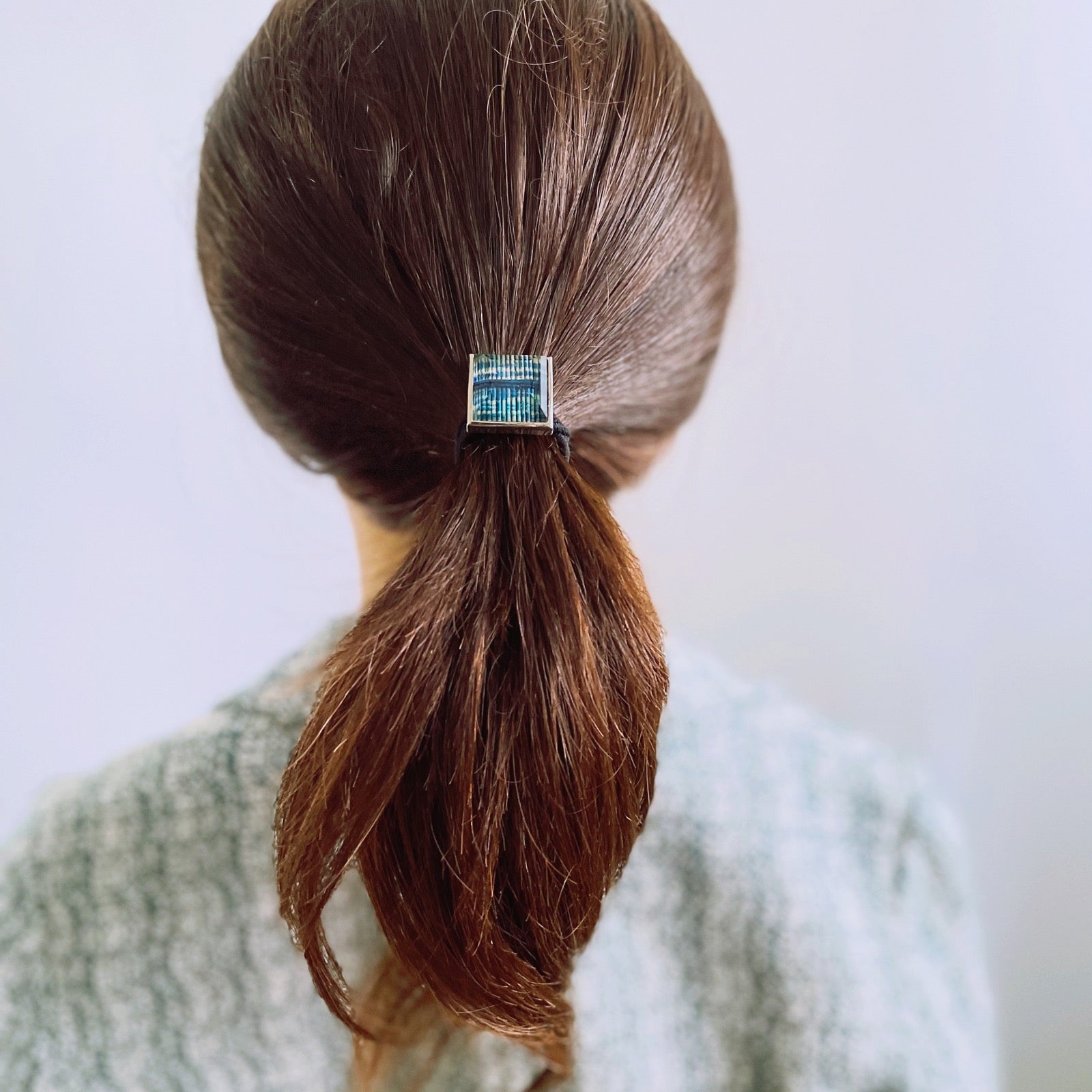 Hair Tie Mizuhiki Blue Square Unisex TAMARUSAN