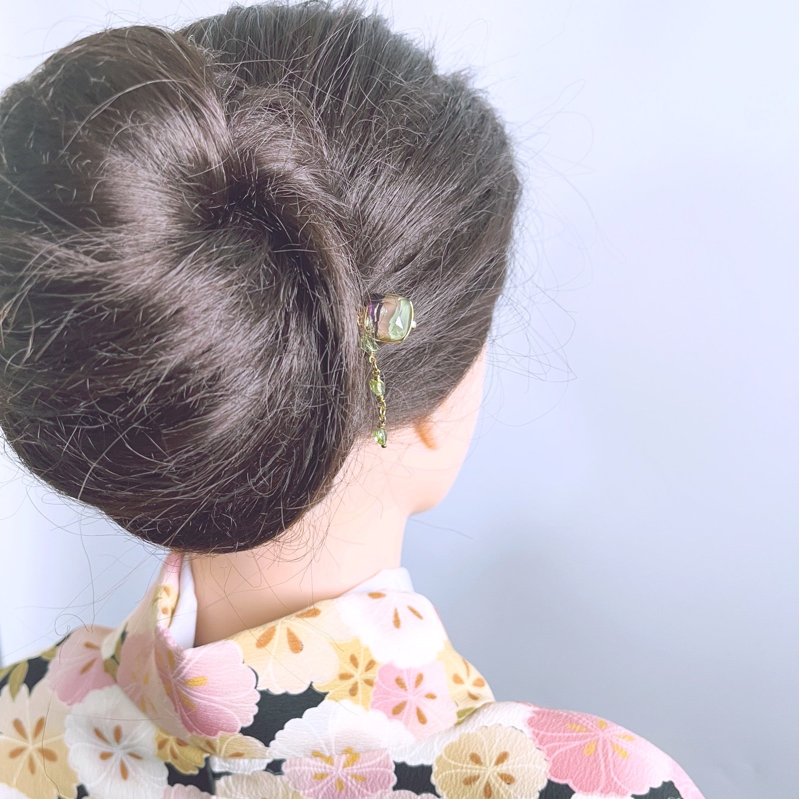 Simple Hairpin Purple Peridot Gold TAMARUSAN