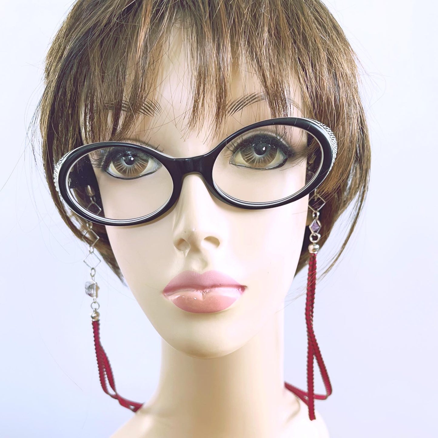 Glasses Chain Pink Purple Ribbon TAMARUSAN