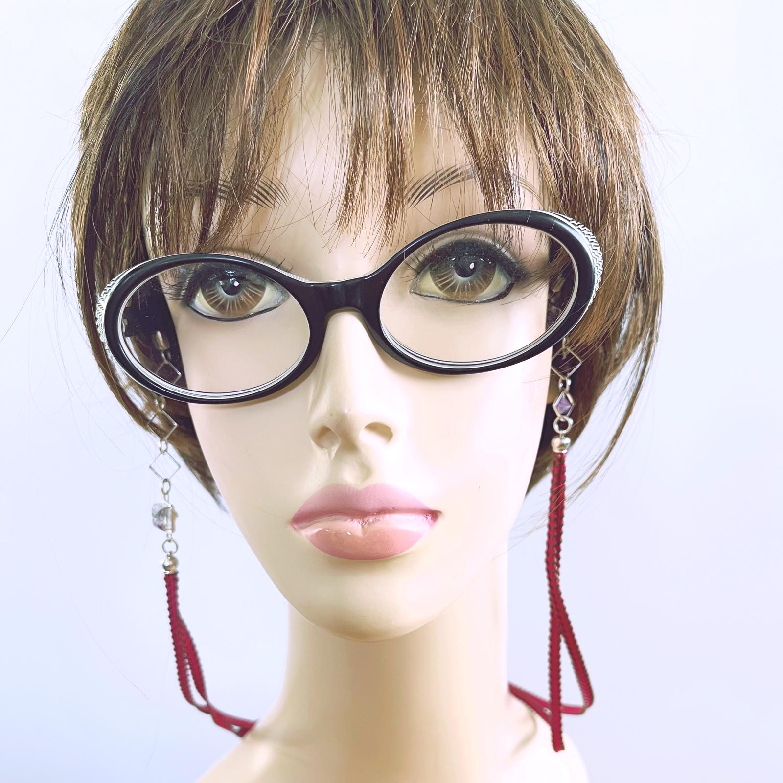 Glasses Chain Pink Purple Ribbon TAMARUSAN