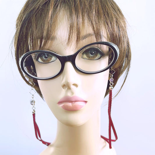 Glasses Chain Pink Purple Ribbon TAMARUSAN