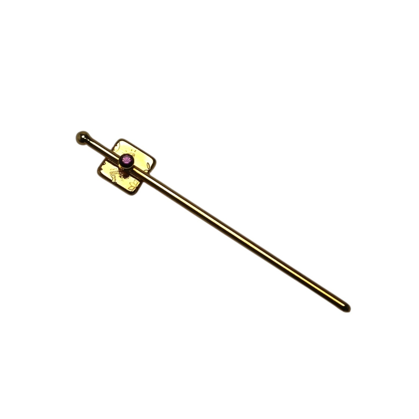 Short Hairpin Gold Pink Square TAMARUSAN