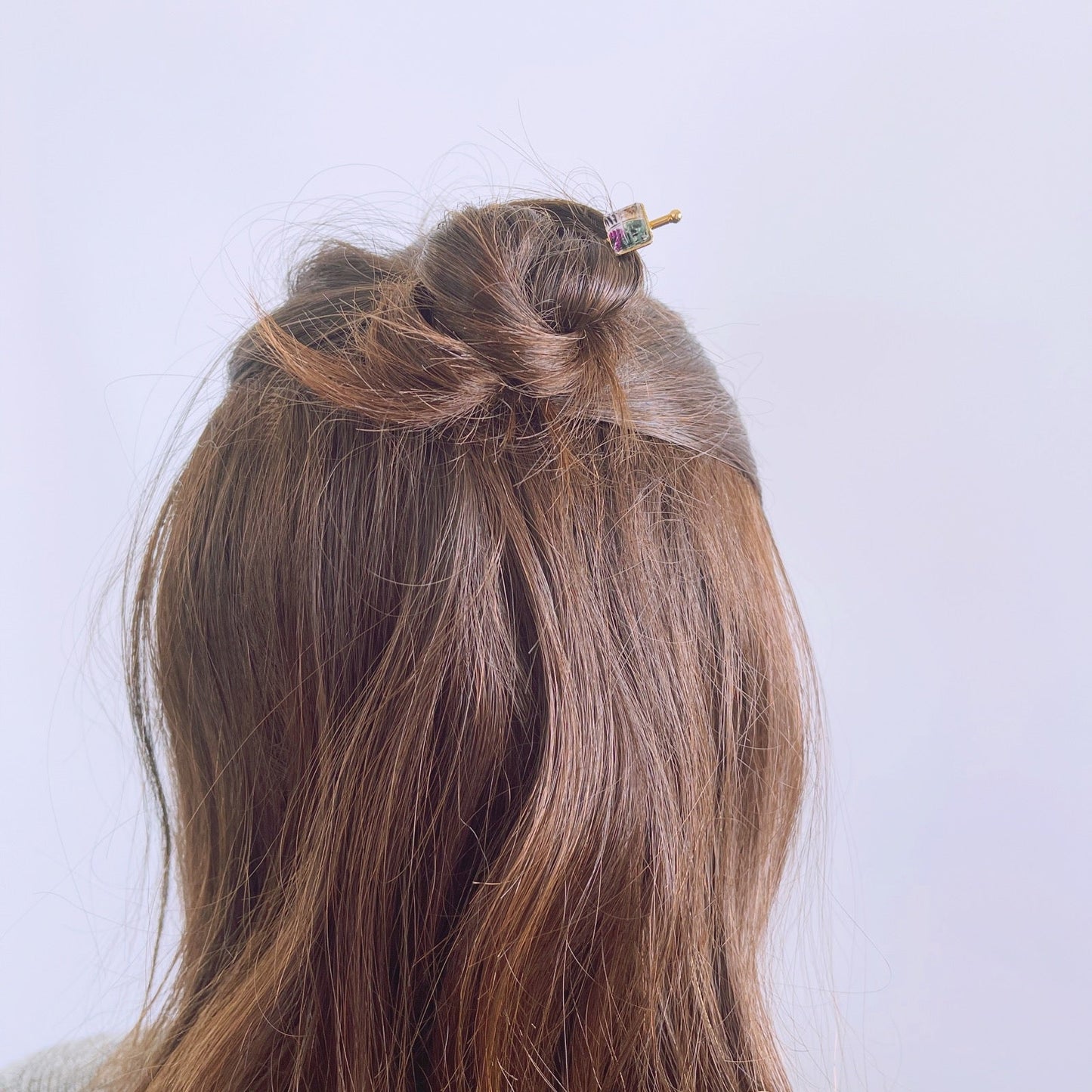 Short Hairpin Gold Purple Square TAMARUSAN