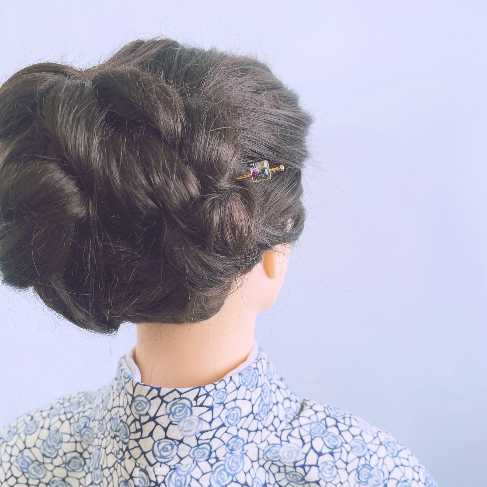 Short Hairpin Gold Purple Square TAMARUSAN