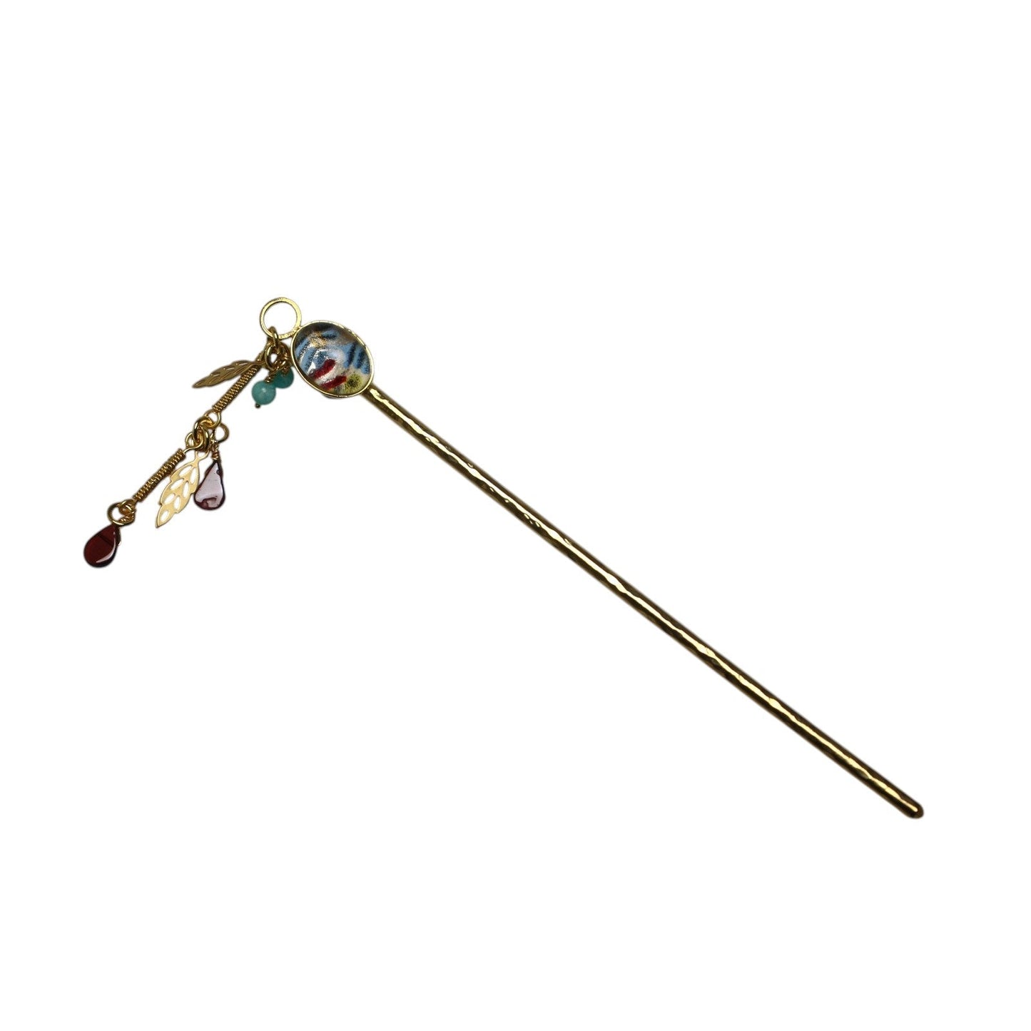 Short Hairpin Gold Purple Square TAMARUSAN