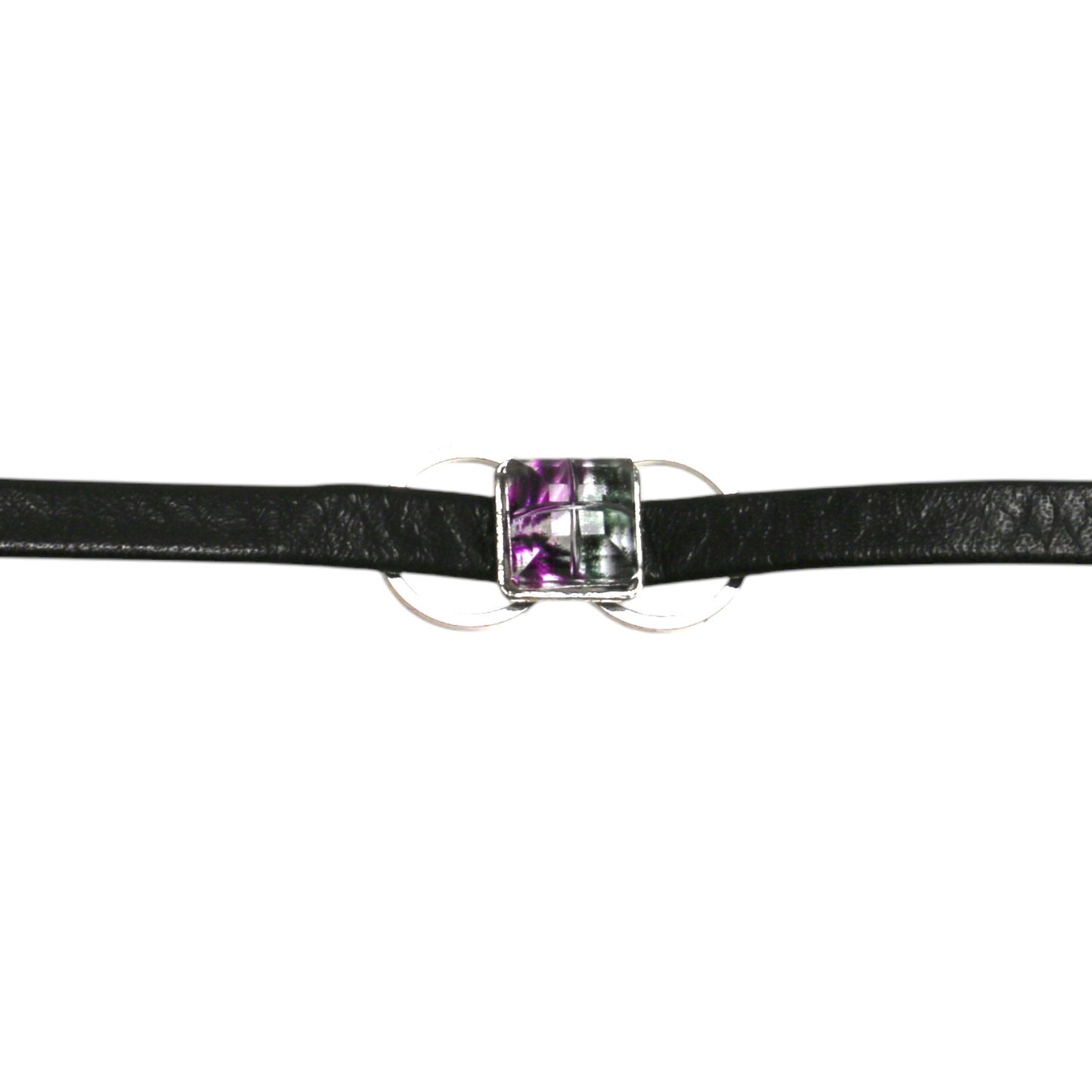 Choker Leather Cord Square Jungle Purple