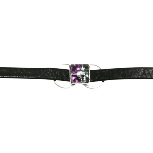 Choker Leather Cord Square Jungle Purple