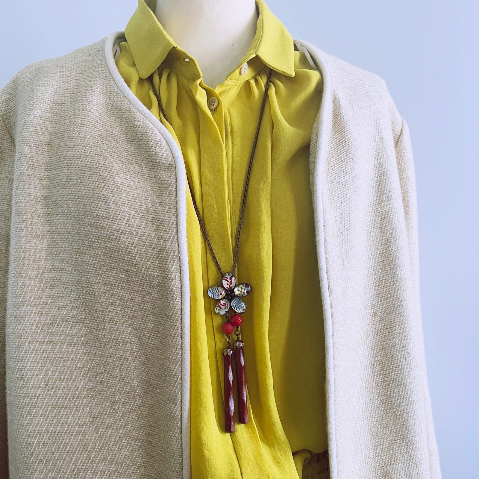 Bolo Tie Flower Jungle Pattern Multicolor TAMARUSAN