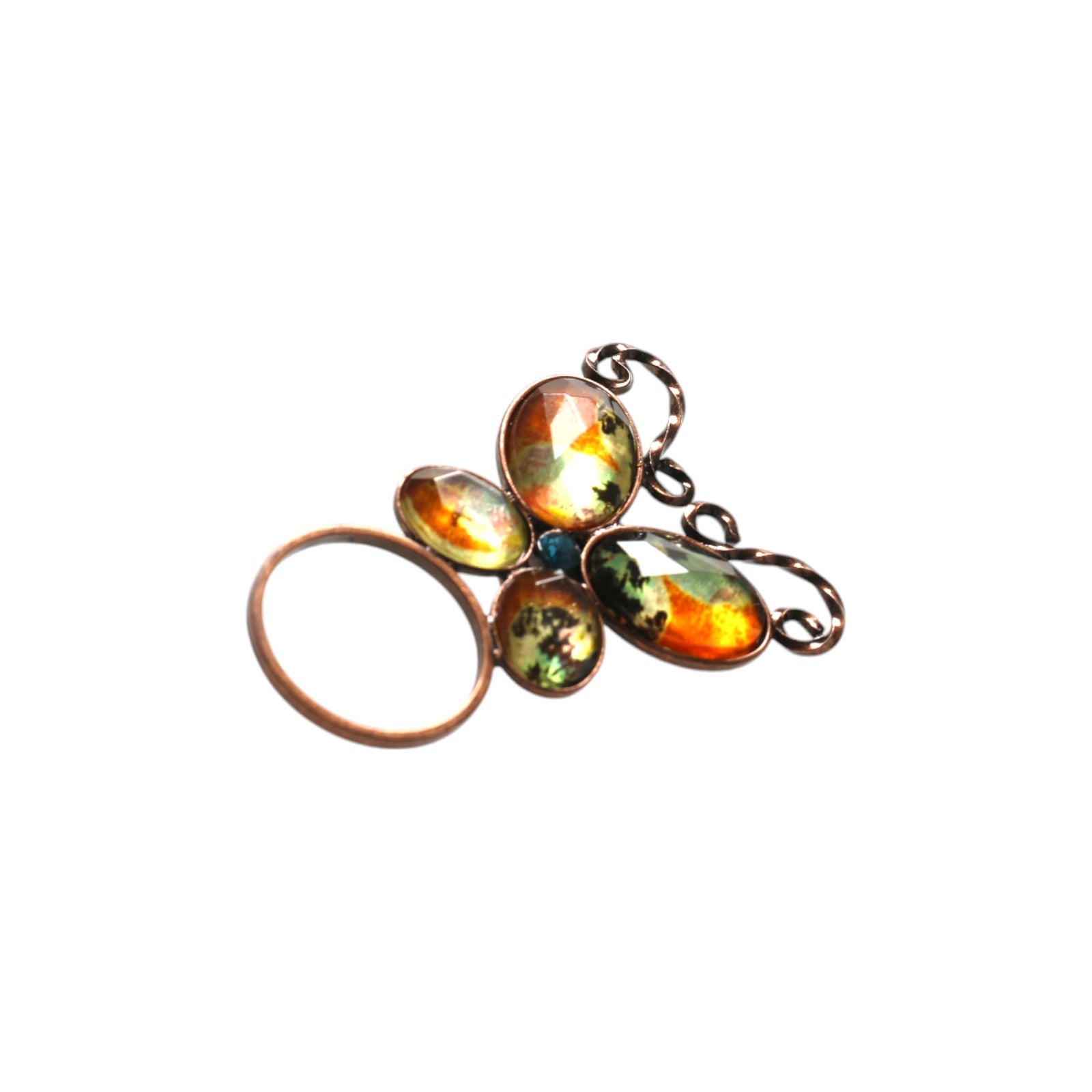 Eyewear Holder Brooch Orange Butterfly TAMARUSAN