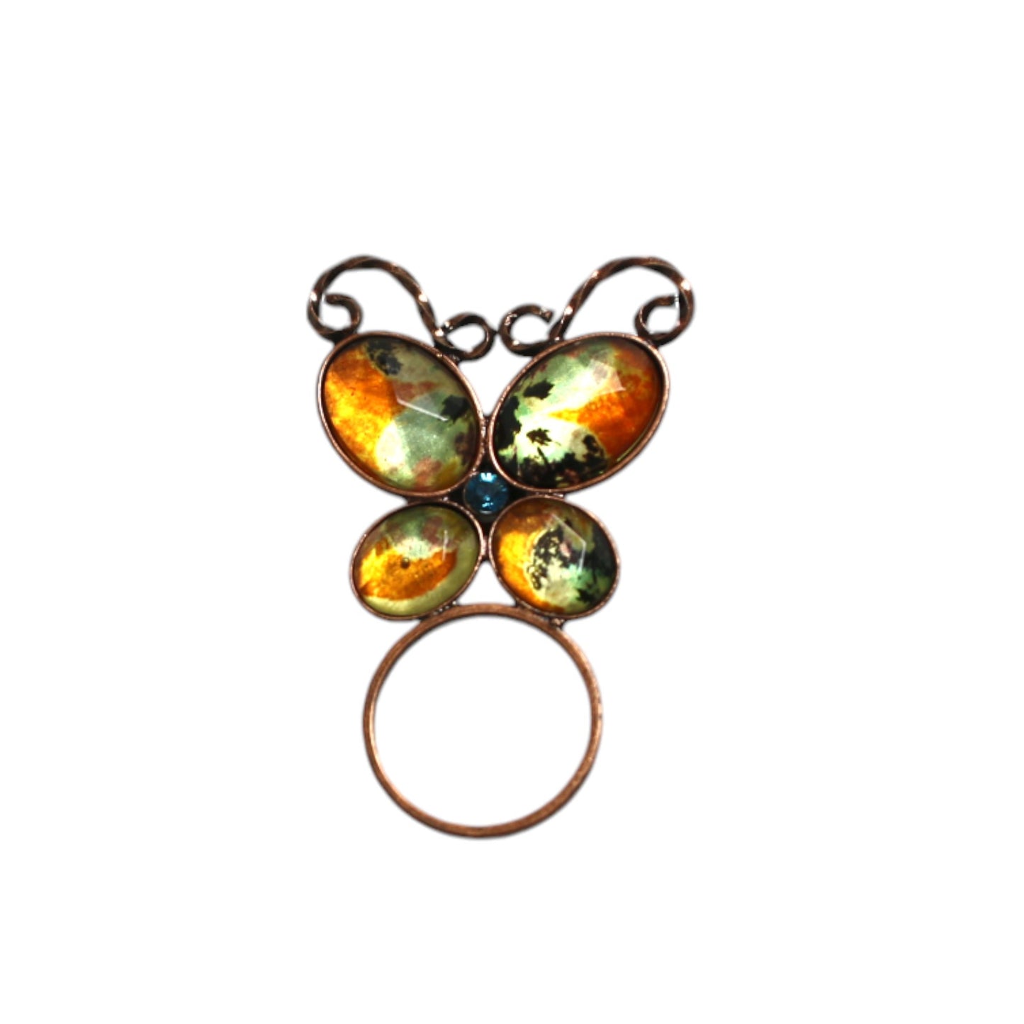 Eyewear Holder Brooch Orange Butterfly TAMARUSAN