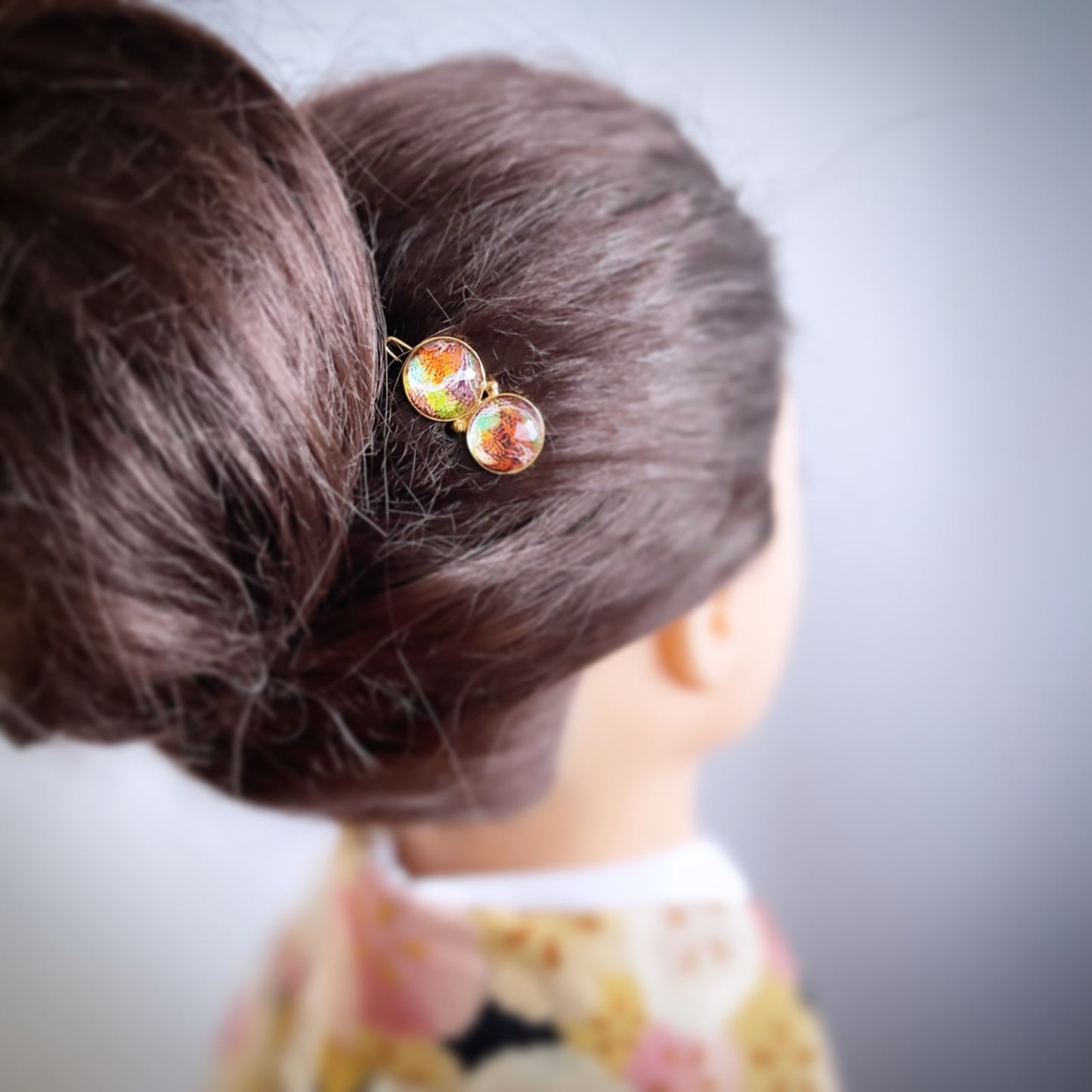 Hair Clip Flower 24k Gold Gift Multicolor TAMARUSAN