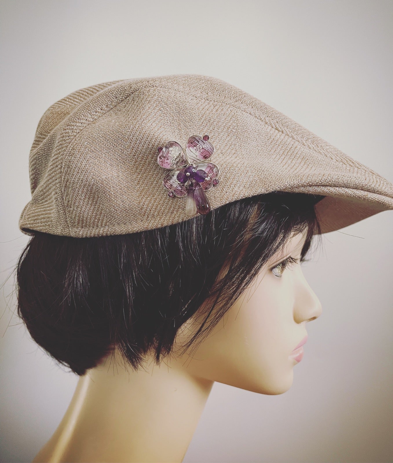 Brooch Purple Amethyst Four-Leaf Clover TAMARUSAN