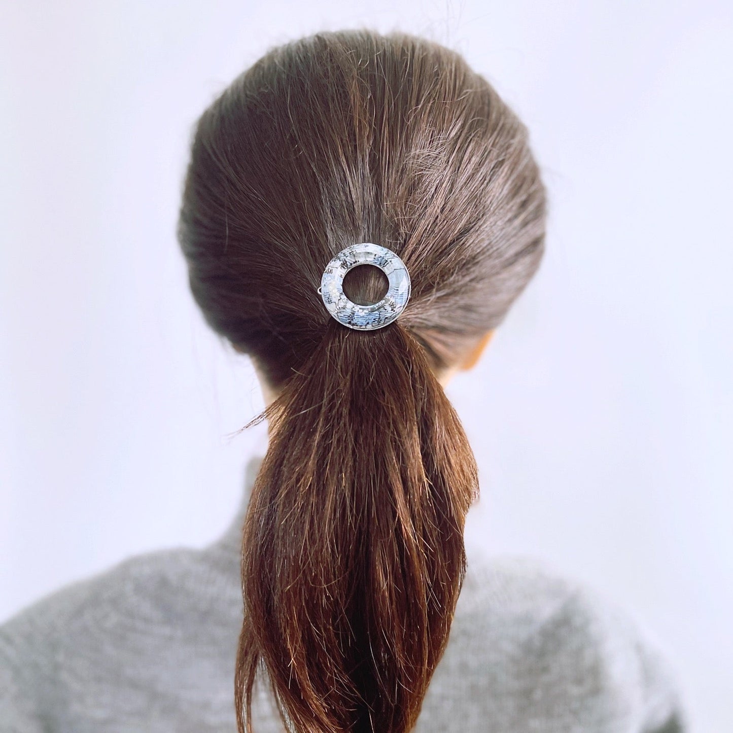 Light Blue Snap Hair Clip Musical Notes Donut TAMARUSAN