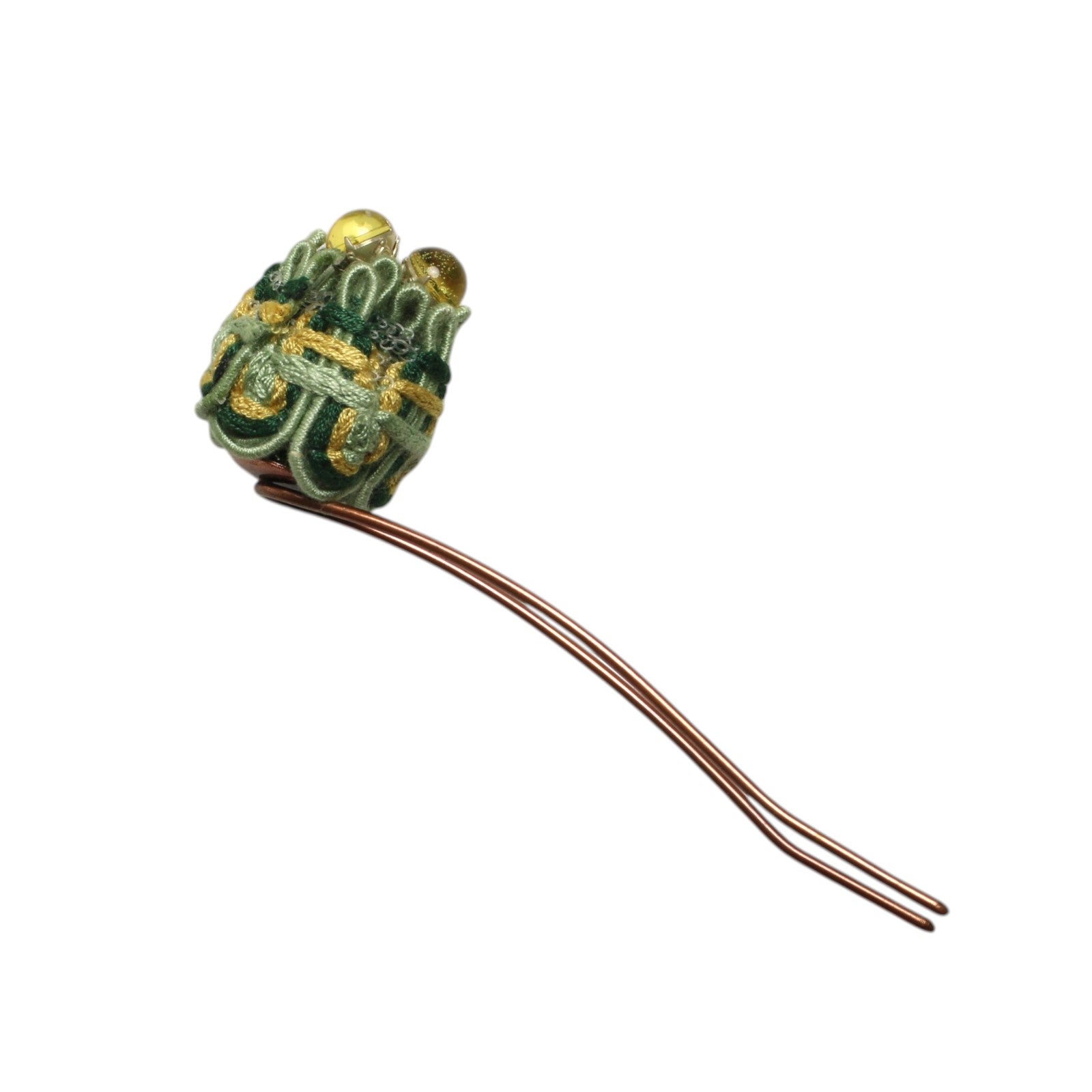 Two Pronged Kanzashi with Light Blue Flower Corsage TAMARUSAN