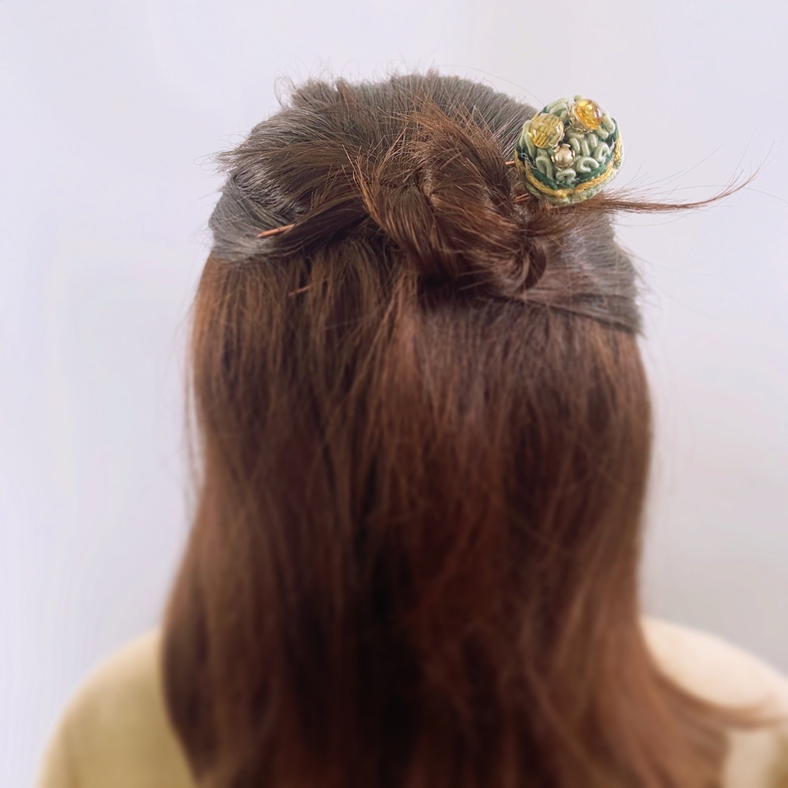 Two Pronged Kanzashi with Light Blue Flower Corsage TAMARUSAN
