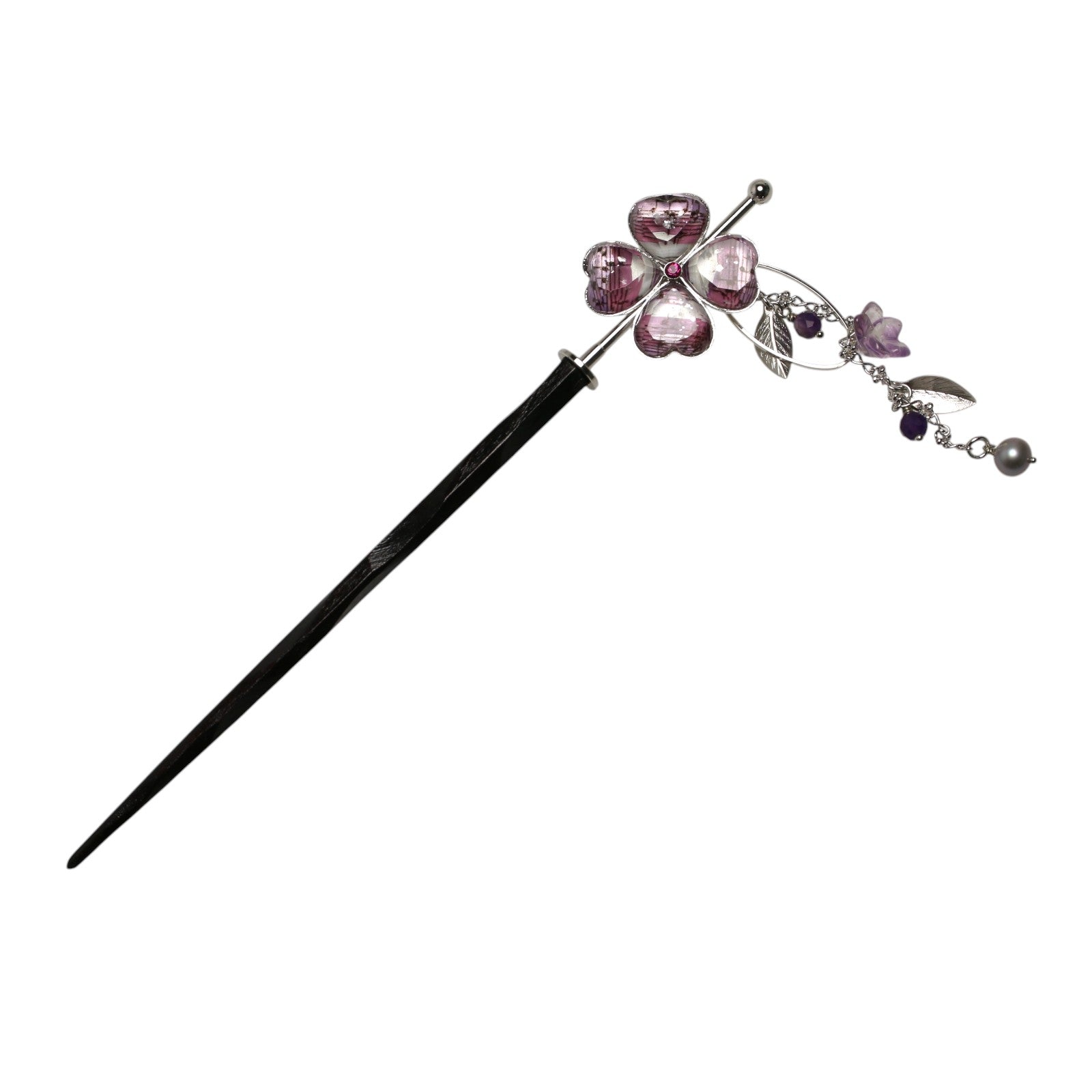 Changeable Kanzashi Hairpin Pink Flower Wooden Musical Note TAMARUSAN