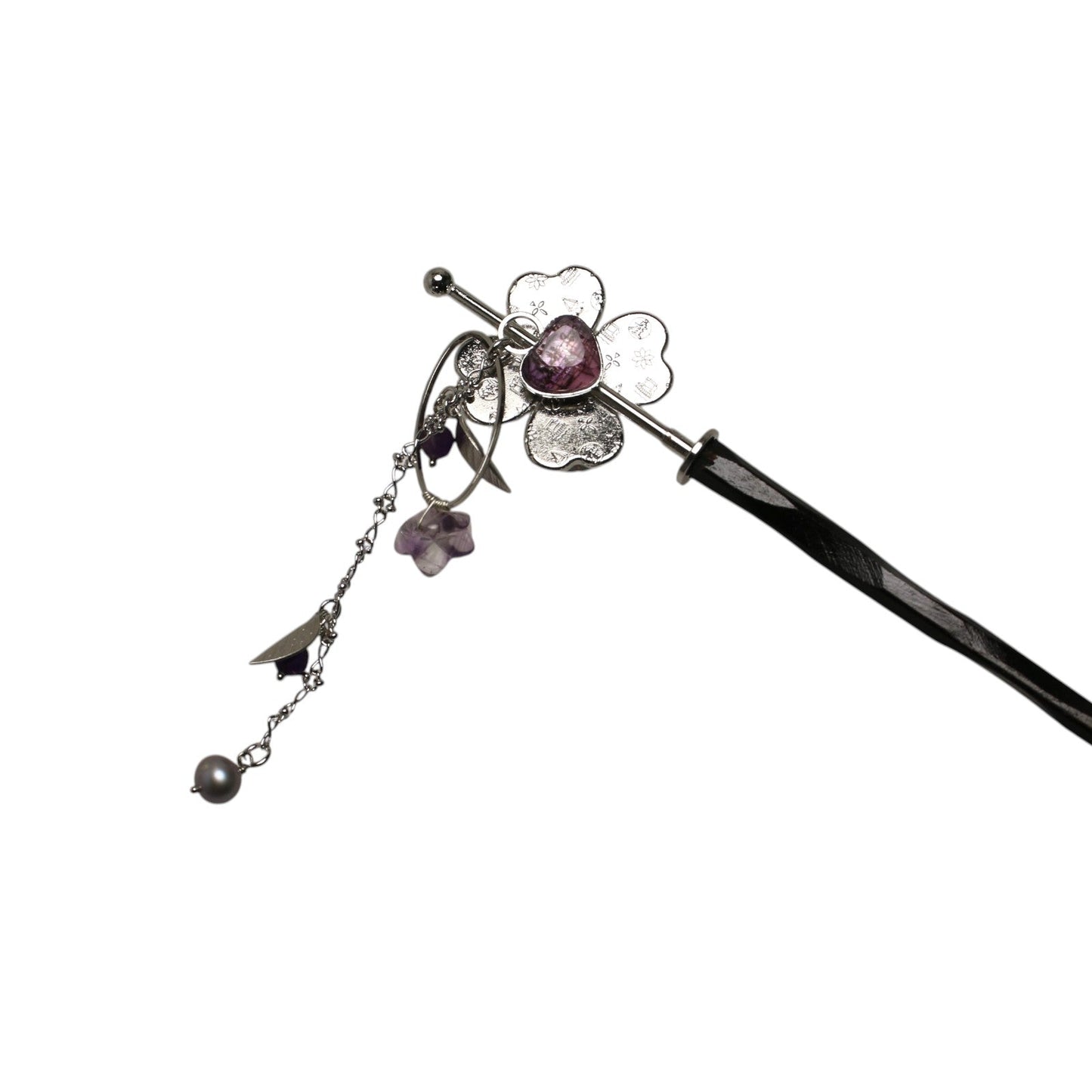 Changeable Kanzashi Hairpin Pink Flower Wooden Musical Note TAMARUSAN
