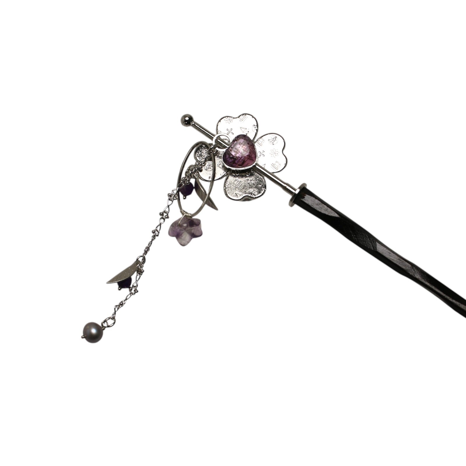 Changeable Kanzashi Hairpin Pink Flower Wooden Musical Note TAMARUSAN