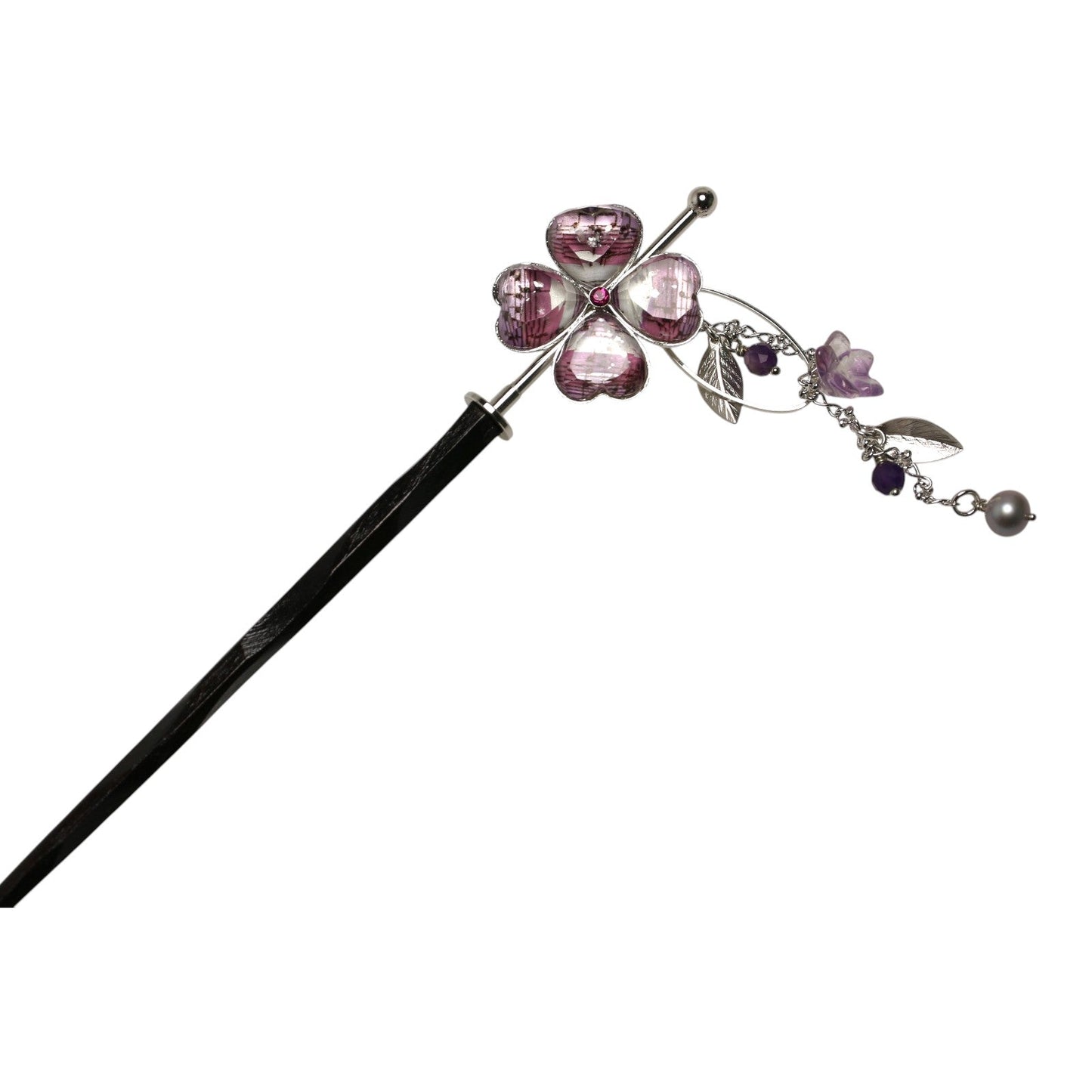 Changeable Kanzashi Hairpin Pink Flower Wooden Musical Note TAMARUSAN
