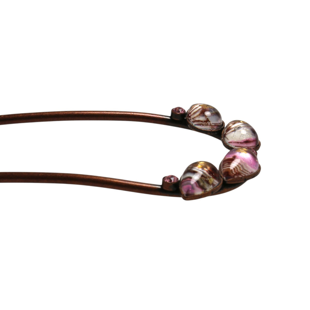 Antique-Style Pink Sheet Music Double-Prong Hair Stick TAMARUSAN