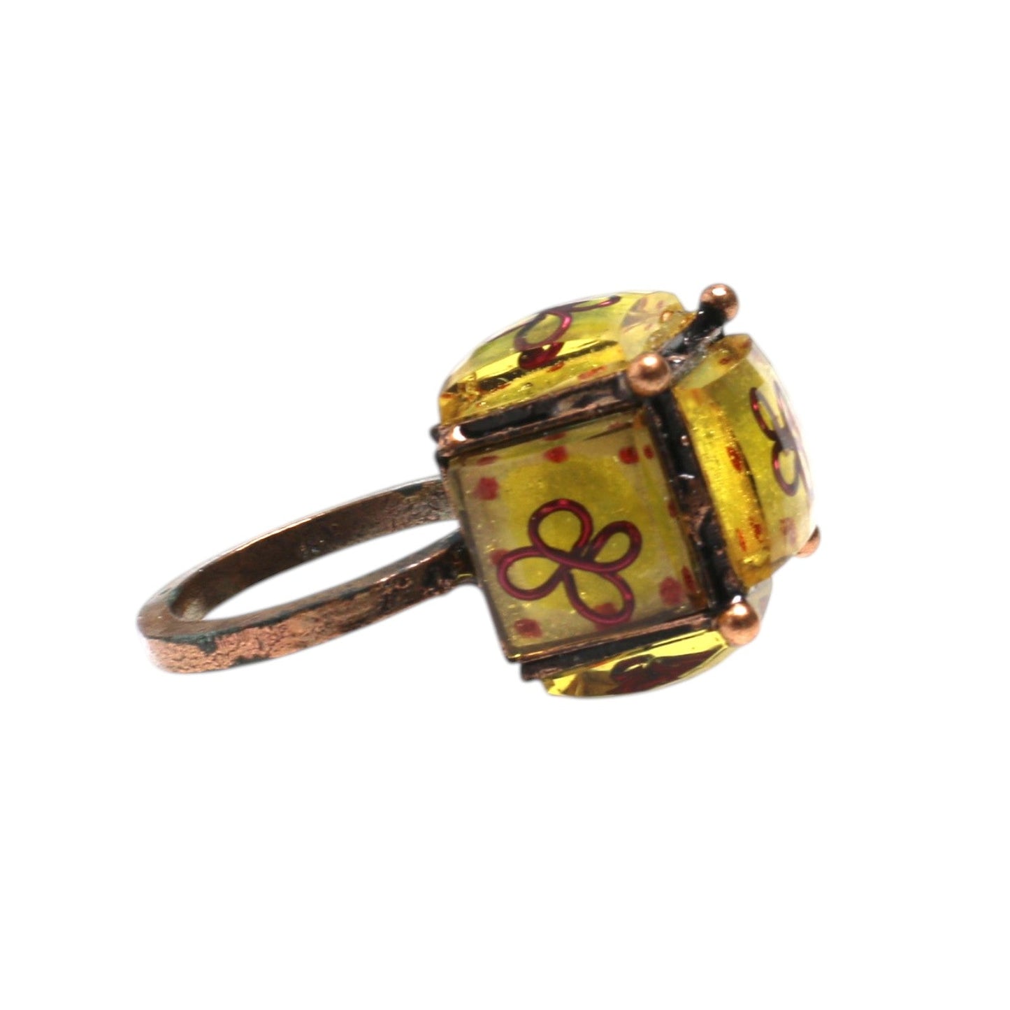 Dice Ring Antique Style Resin TAMARUSAN